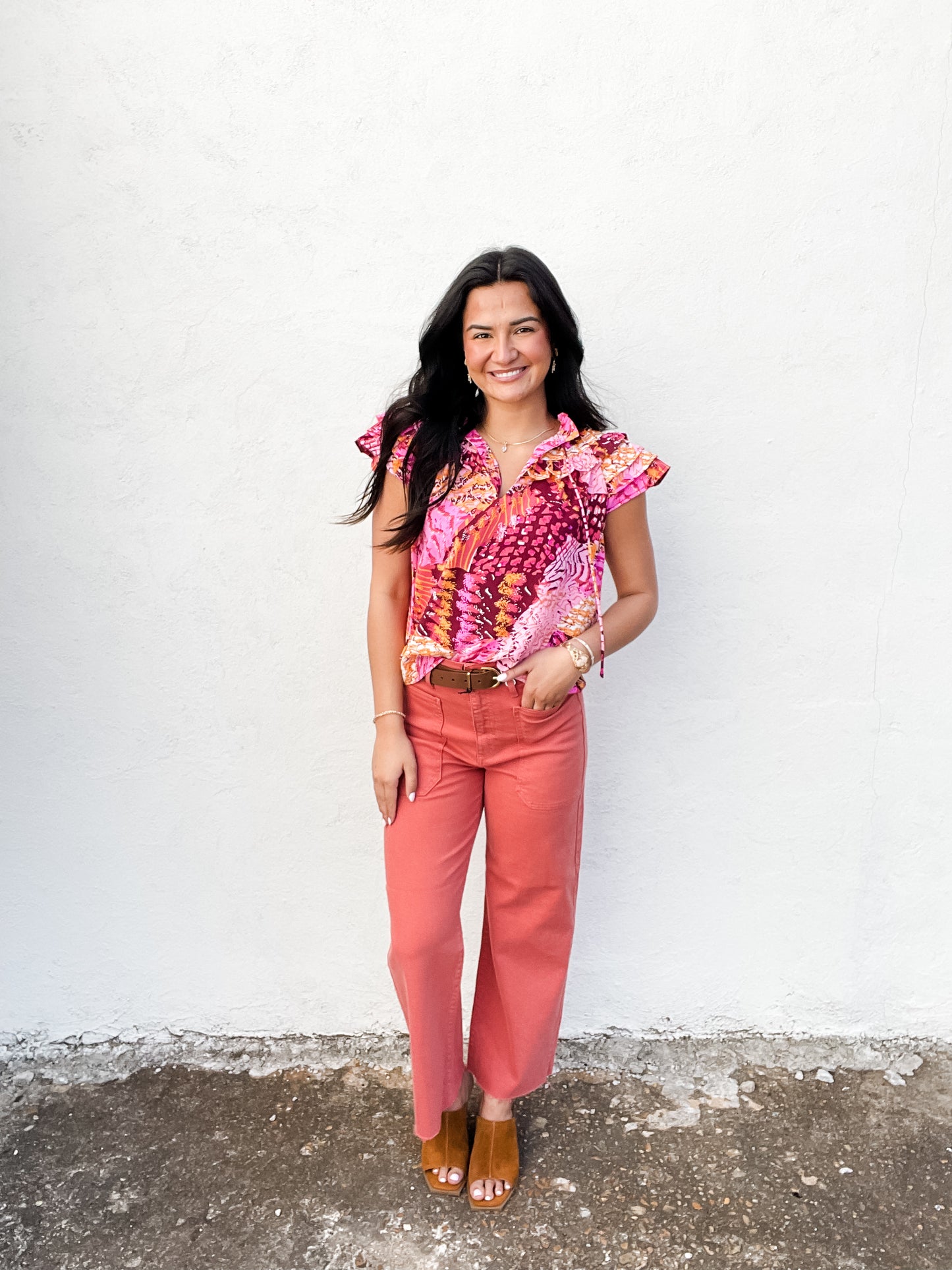 Nautical Wide Leg Jeans Light Mauve