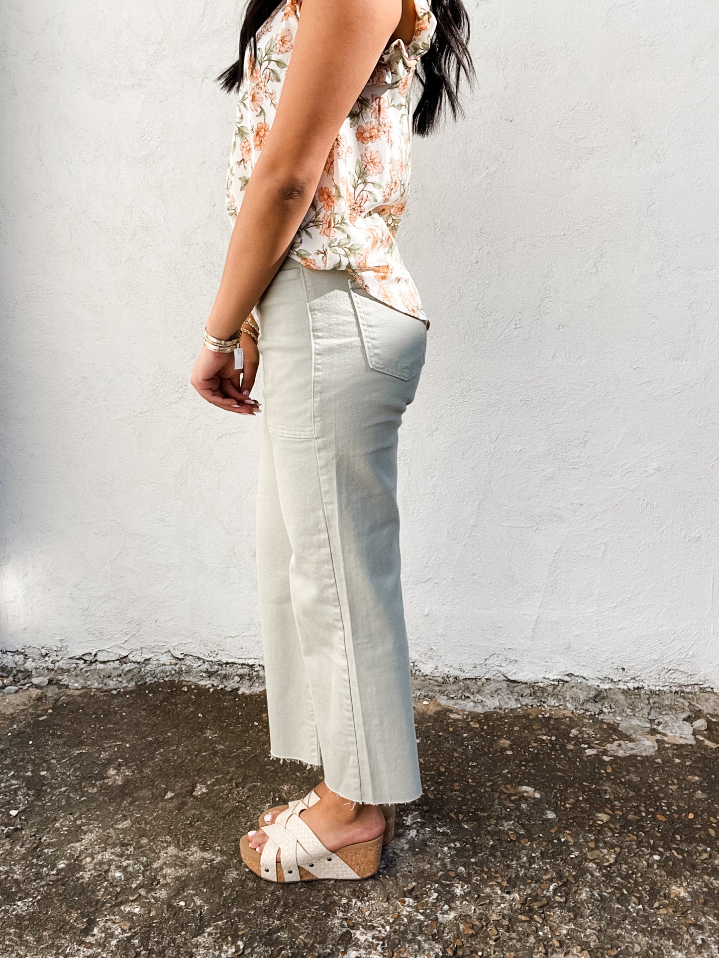 Nautical Wide Leg Jeans Eucalyptus