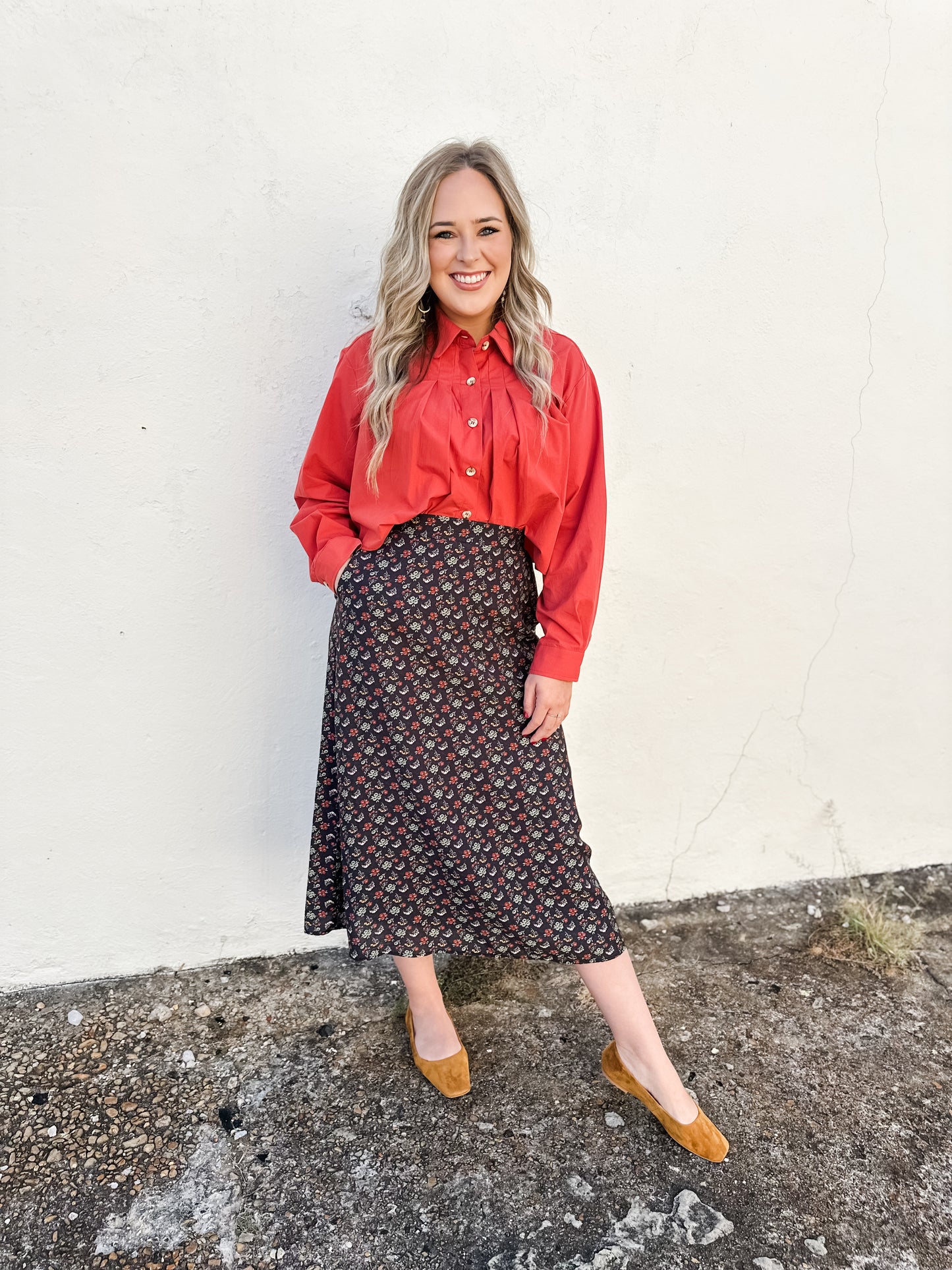 Heritage Petals Midi Skirt
