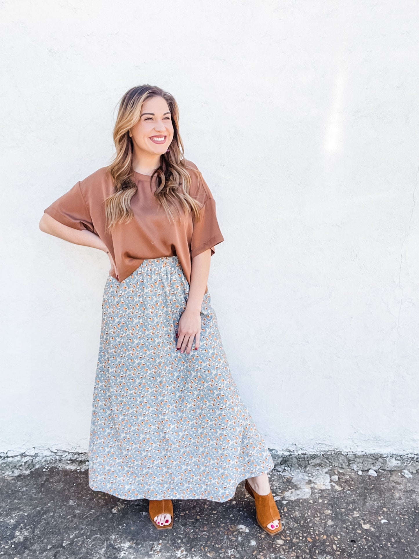 Marigold Blossom Midi Skirt