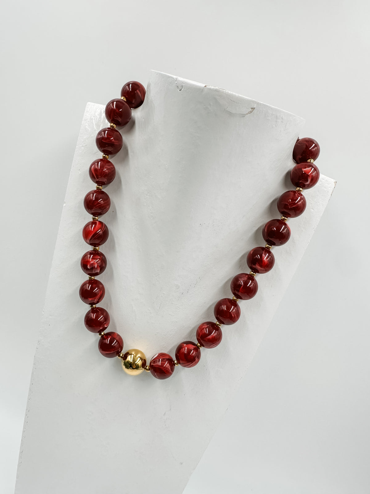 Cranberry Beaded Necklace