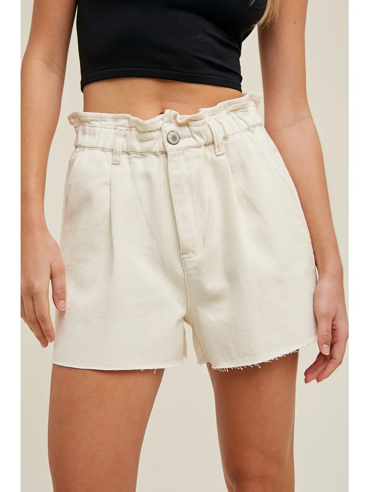 Paperbag Picnic Shorts Ecru