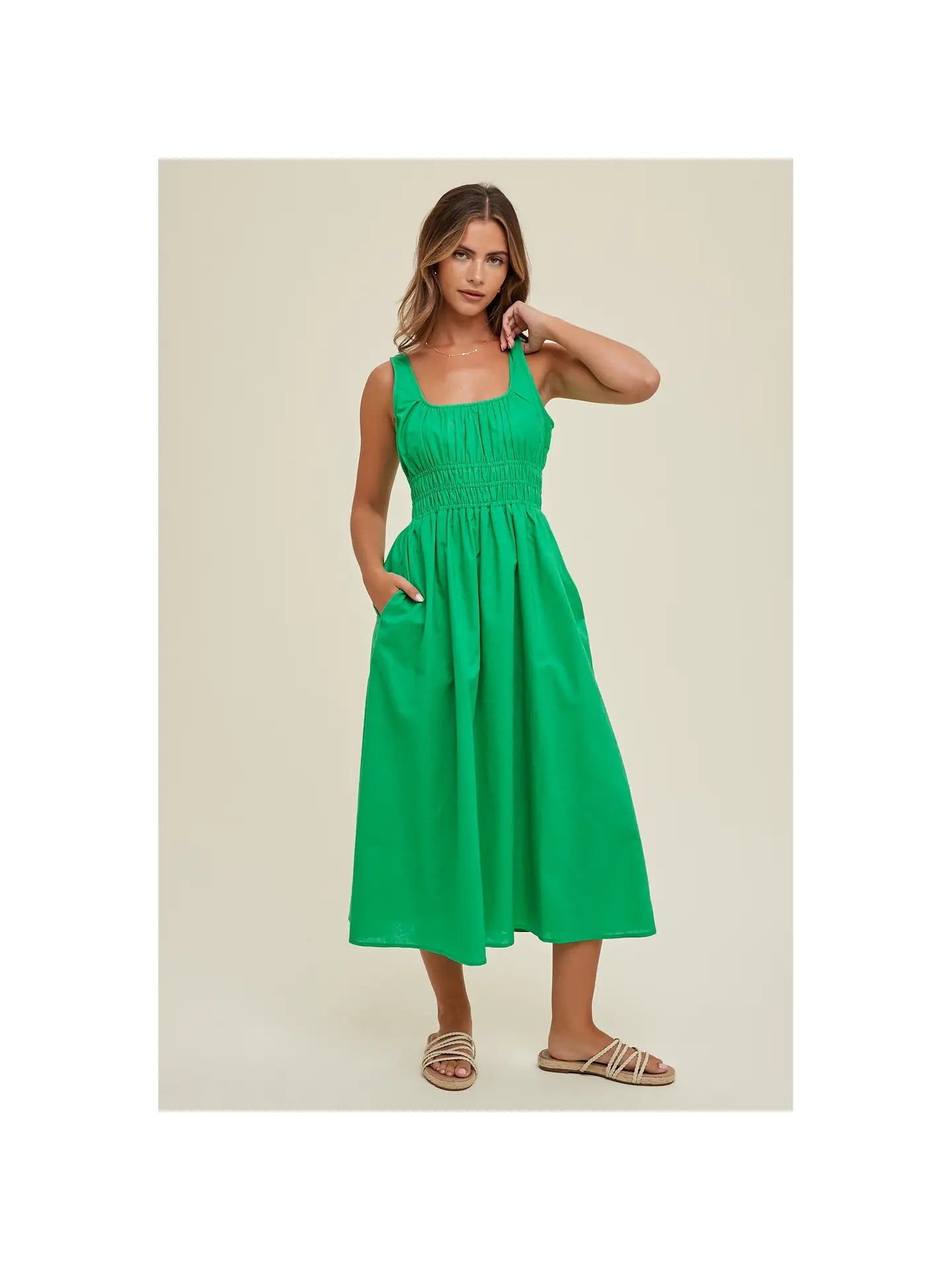 Lucky Linen Midi Dress