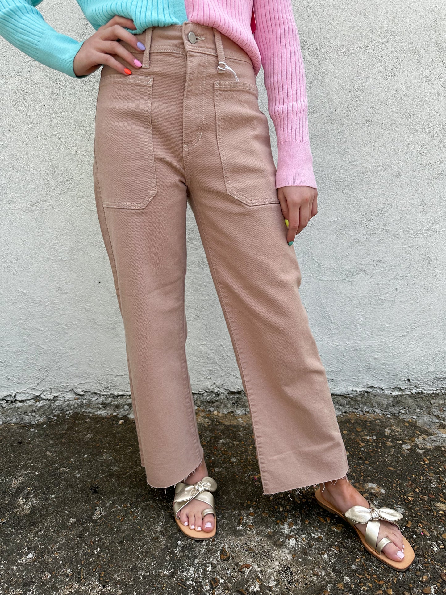 Nautical Wide Leg Jeans Clay