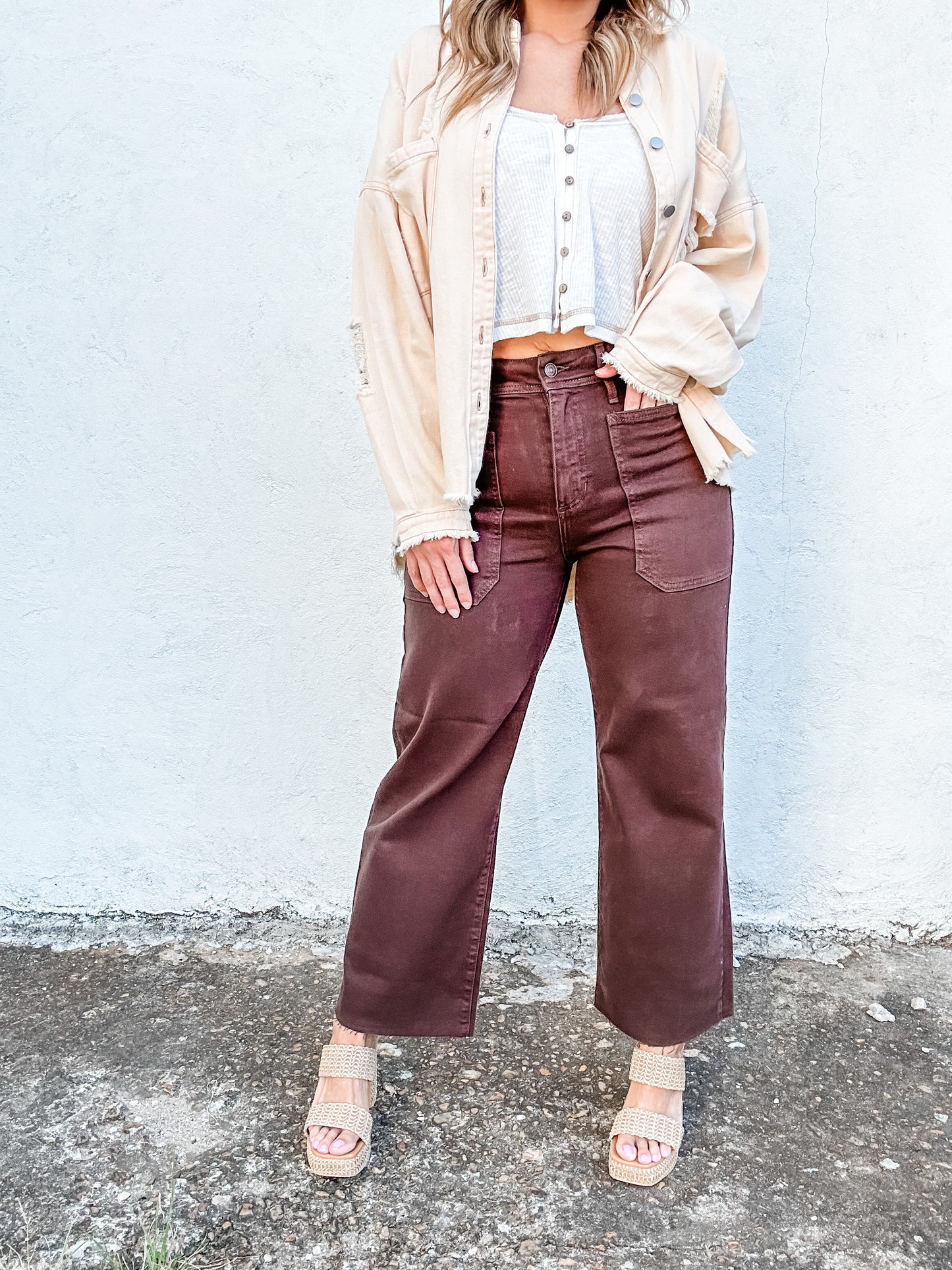 Nautical Wide Leg Jeans Espresso