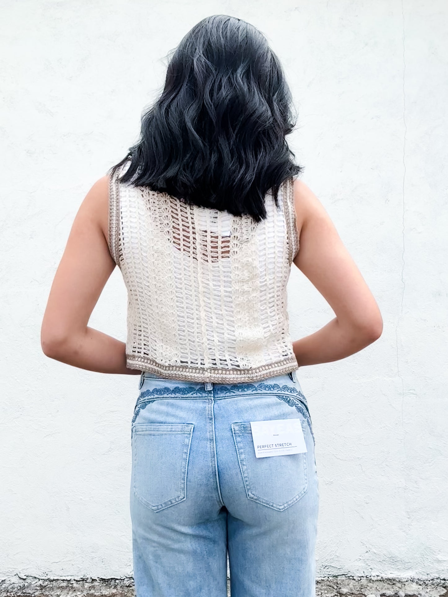 Cream & Crochet Vest