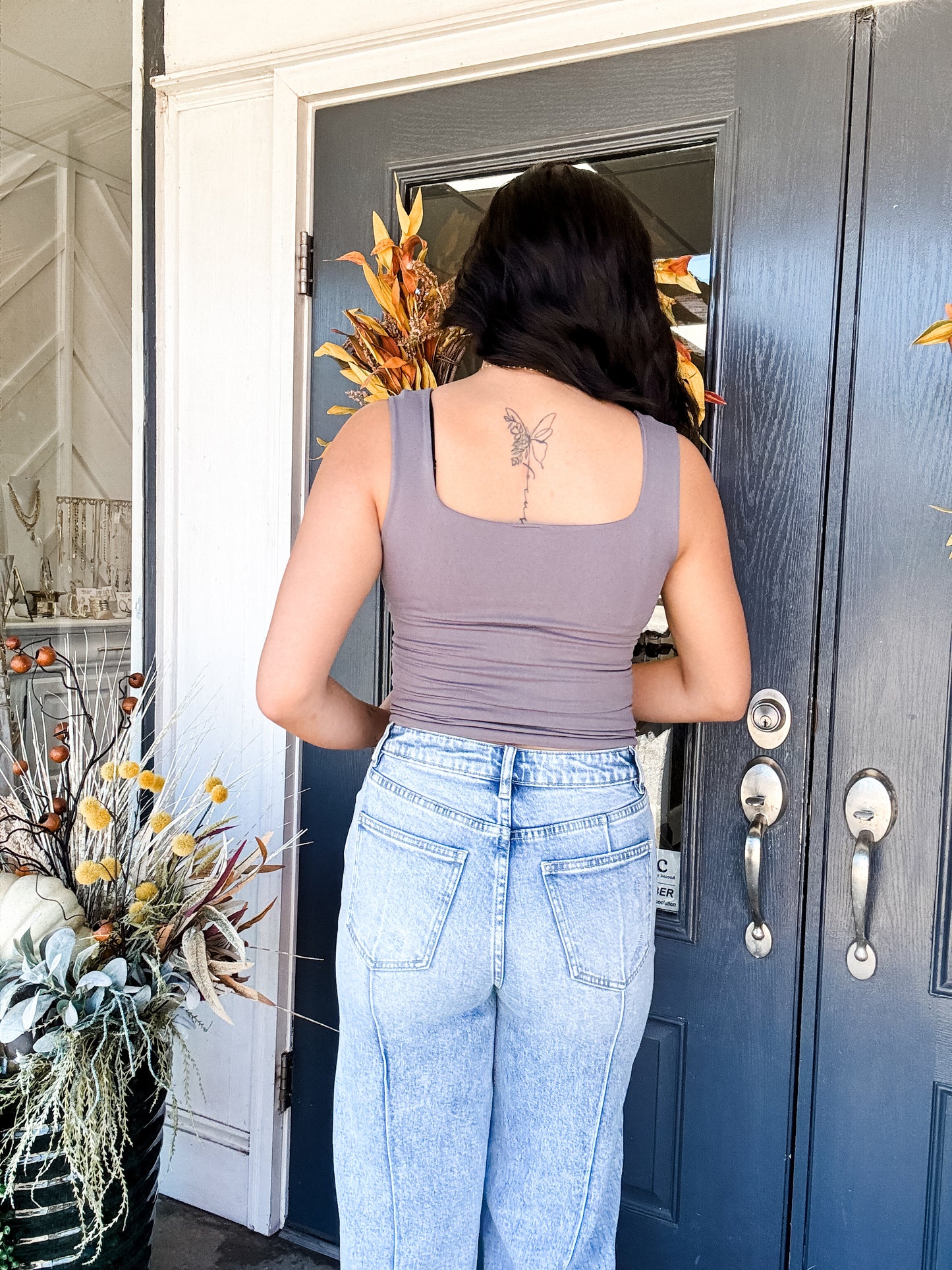 Clean Line Square Top Gray