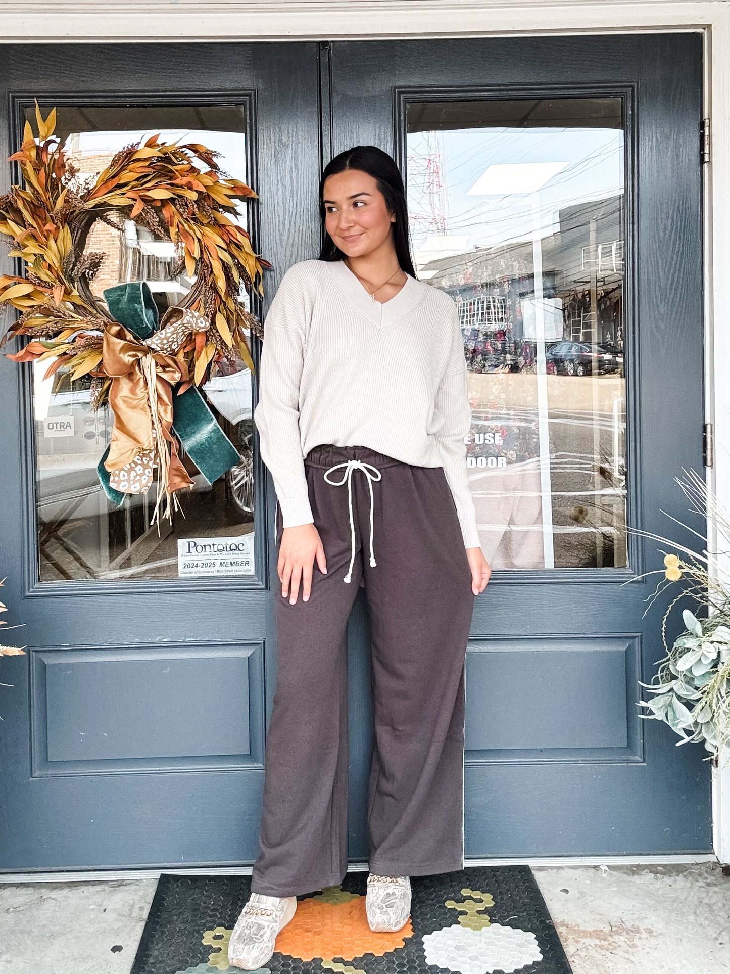 Slouching Around Pants Charcoal