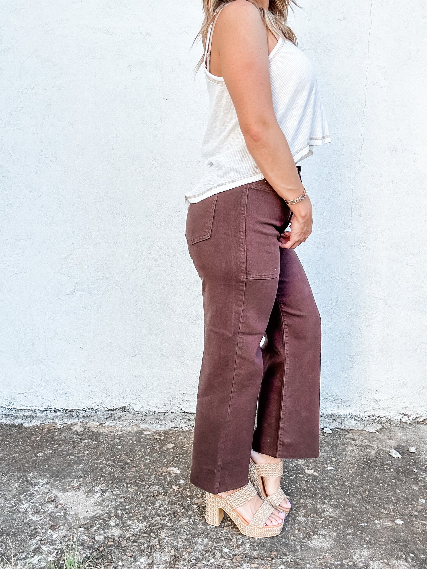 Nautical Wide Leg Jeans Espresso
