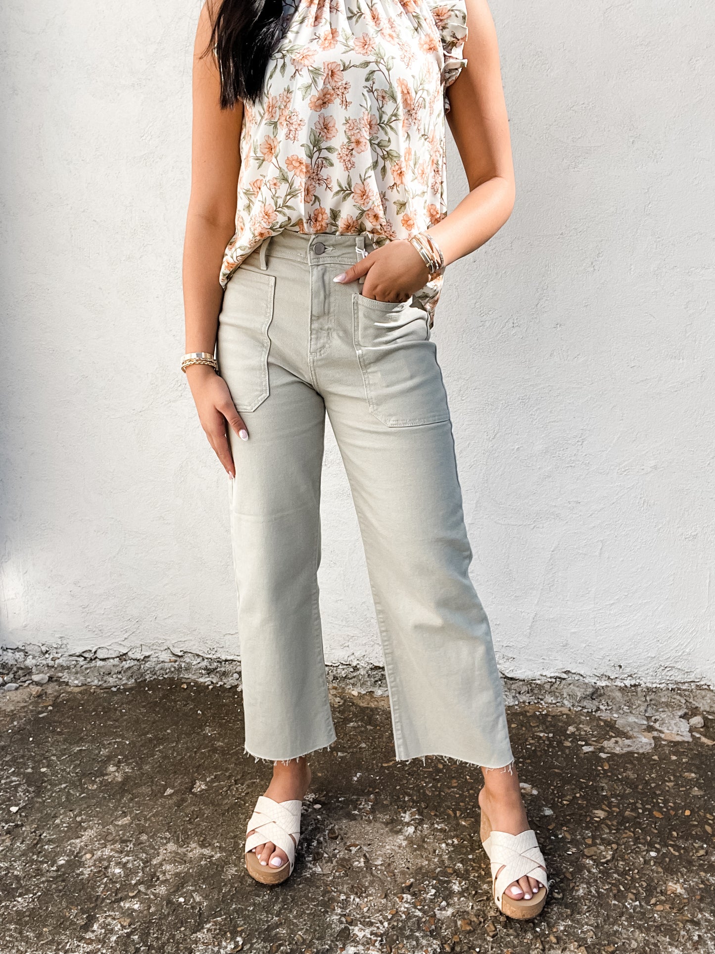 Nautical Wide Leg Jeans Eucalyptus