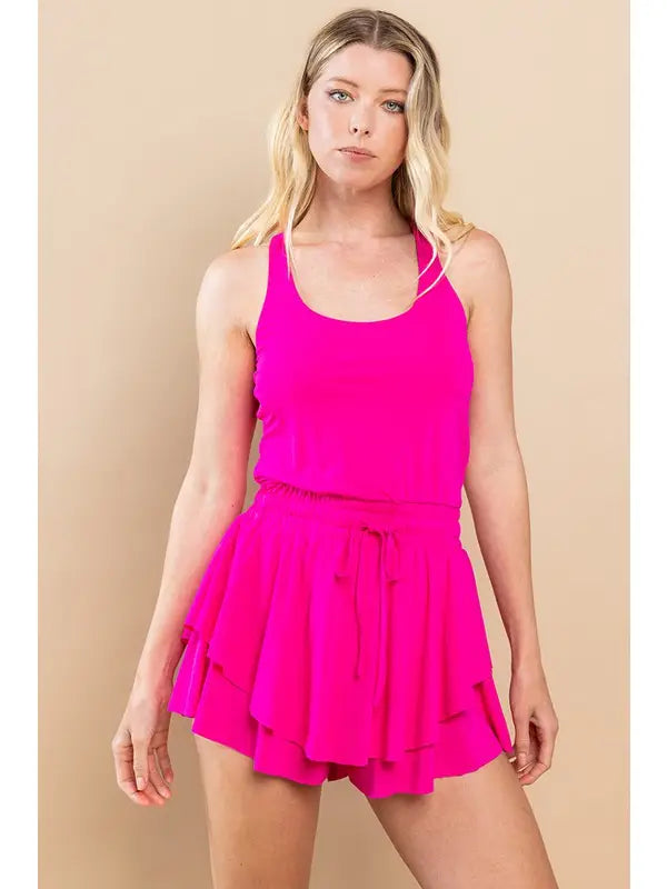 Always Awesome Romper Fuchsia