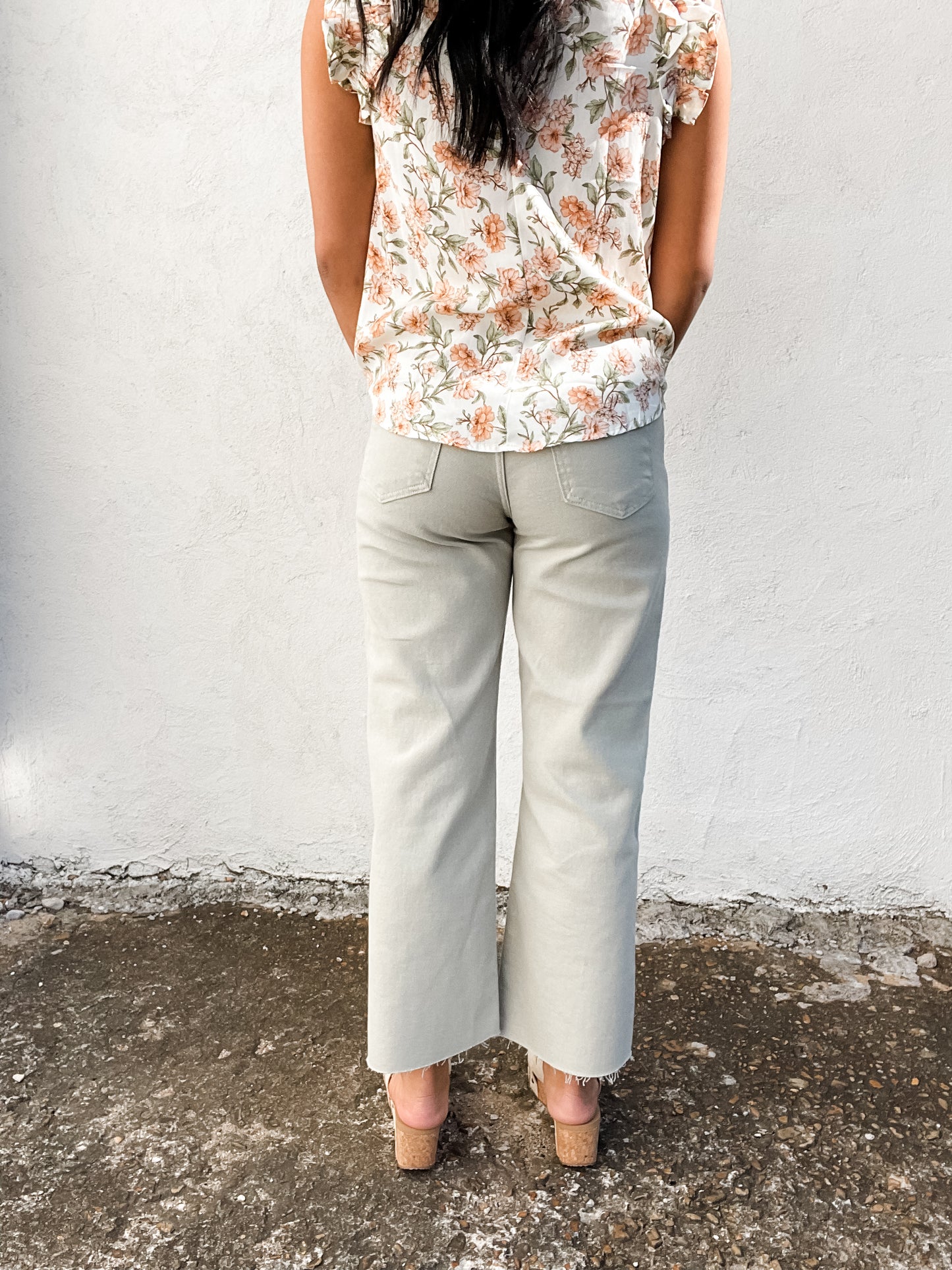 Nautical Wide Leg Jeans Eucalyptus