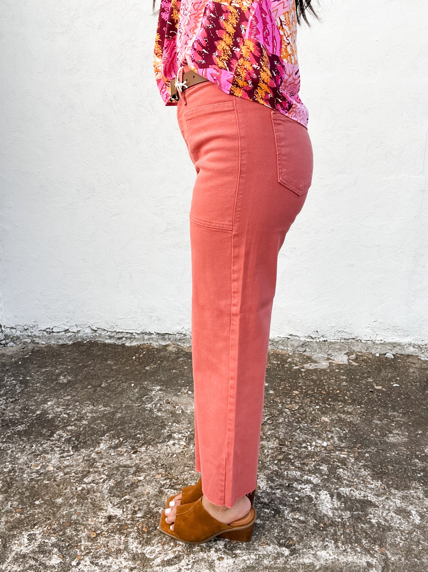 Nautical Wide Leg Jeans Light Mauve