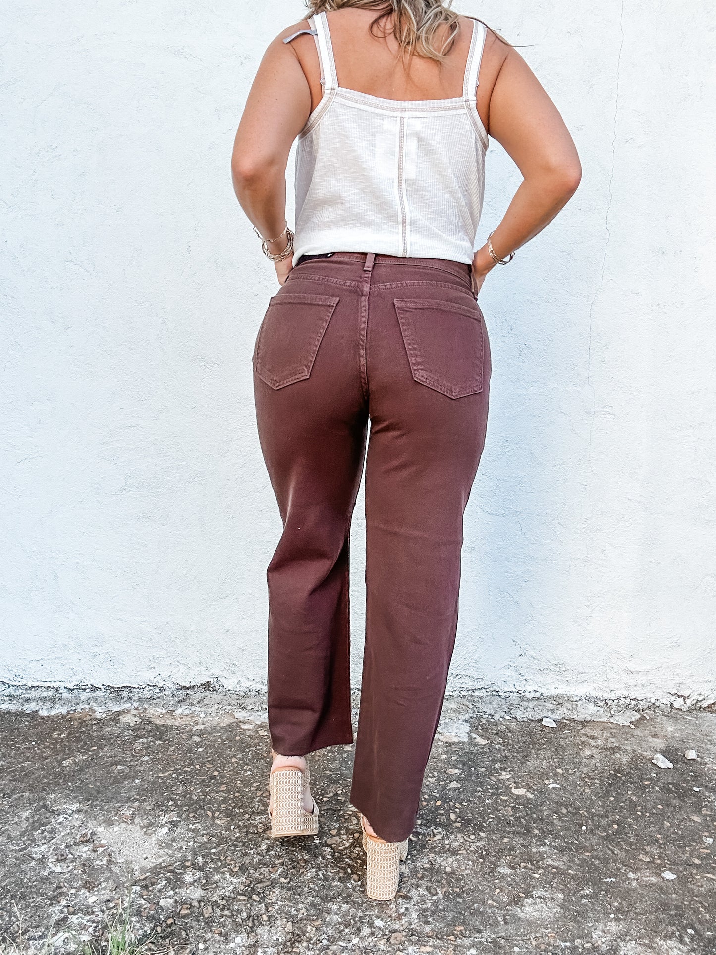Nautical Wide Leg Jeans Espresso