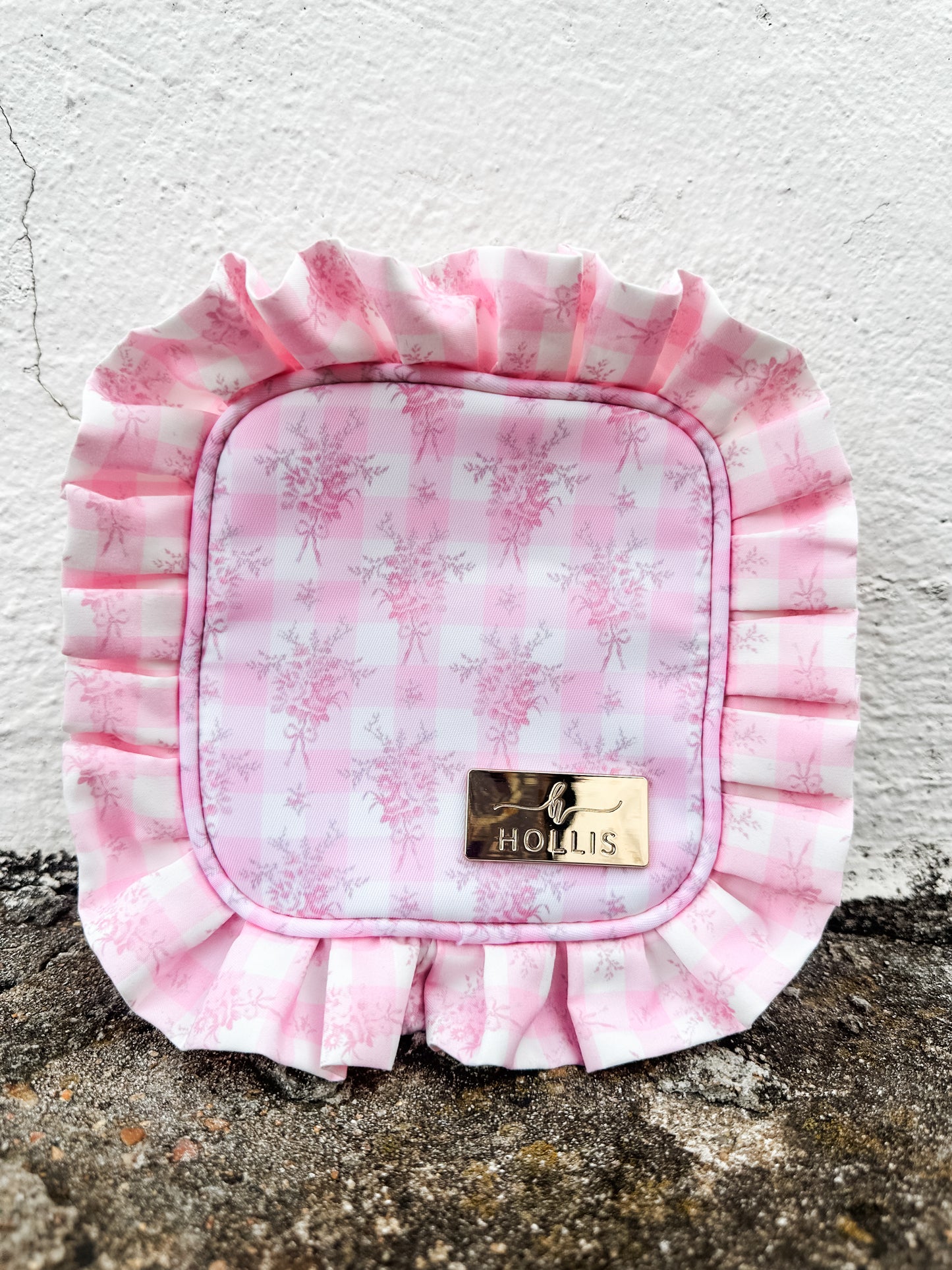 Ruffled Tech Bag Pink Floral