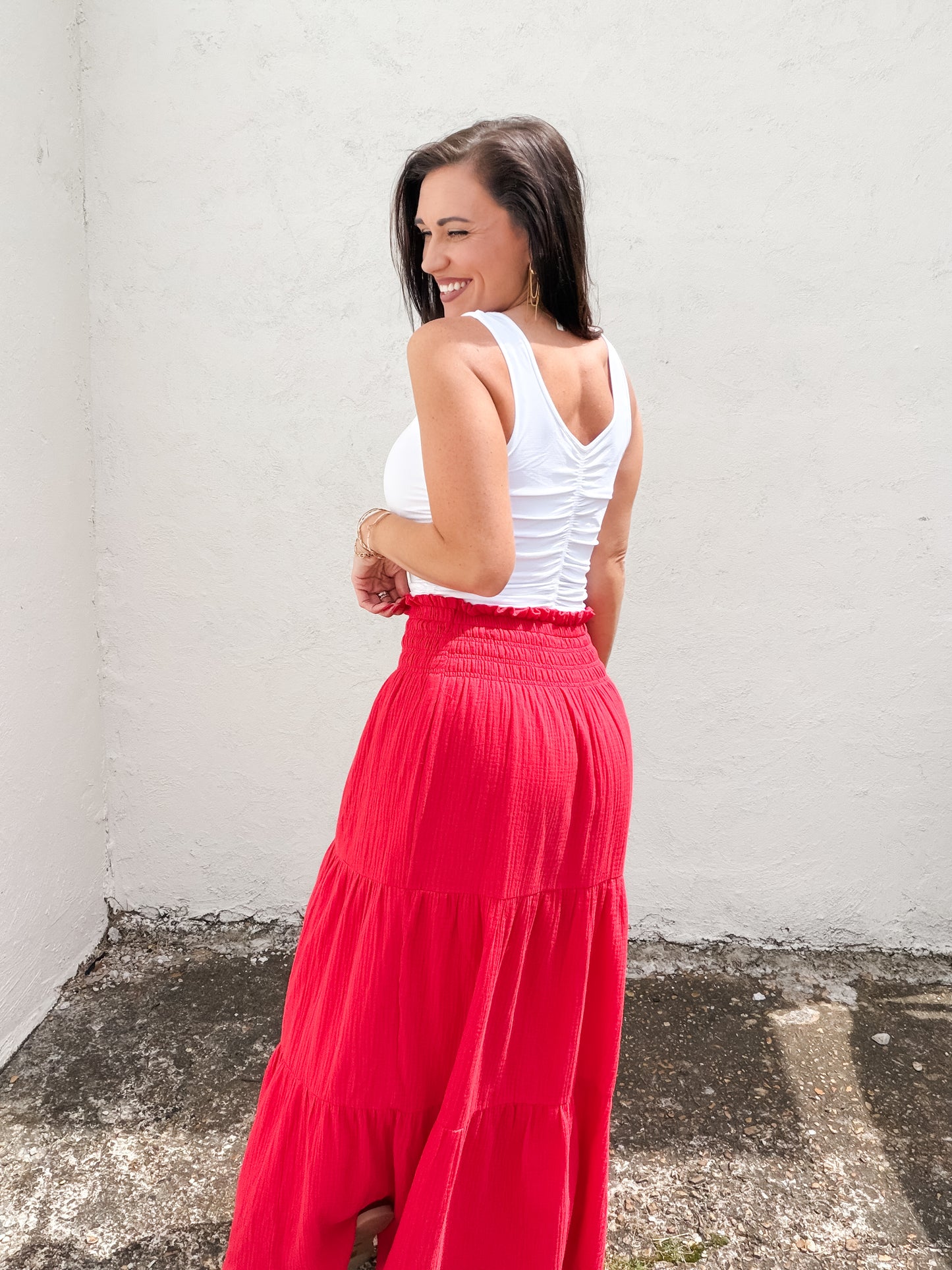 July Red Maxi Skirt