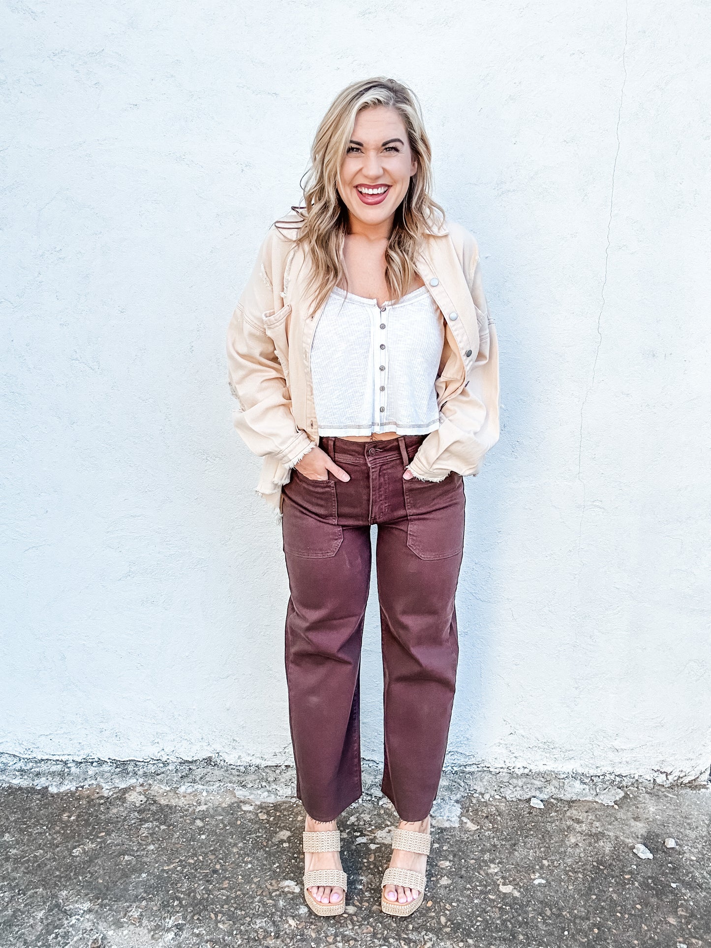 Nautical Wide Leg Jeans Espresso