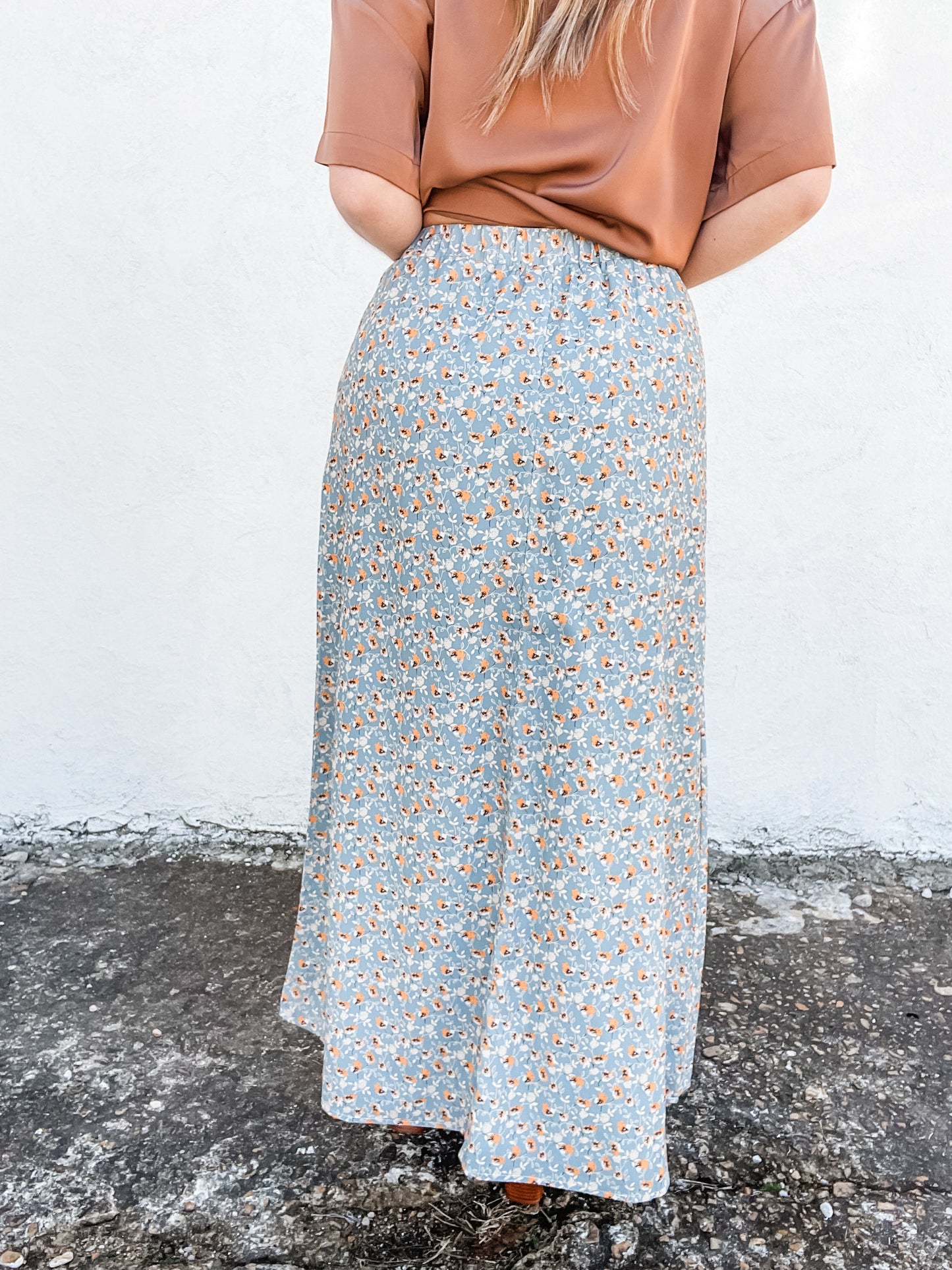Marigold Blossom Midi Skirt