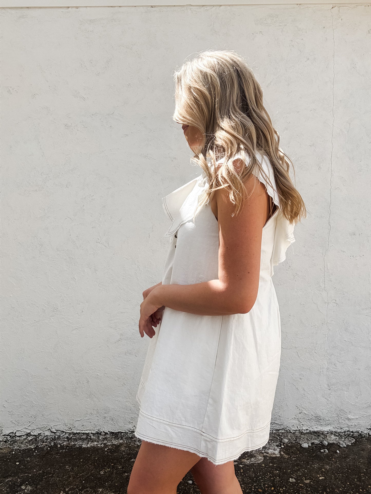 Ruffled Ecru Dress