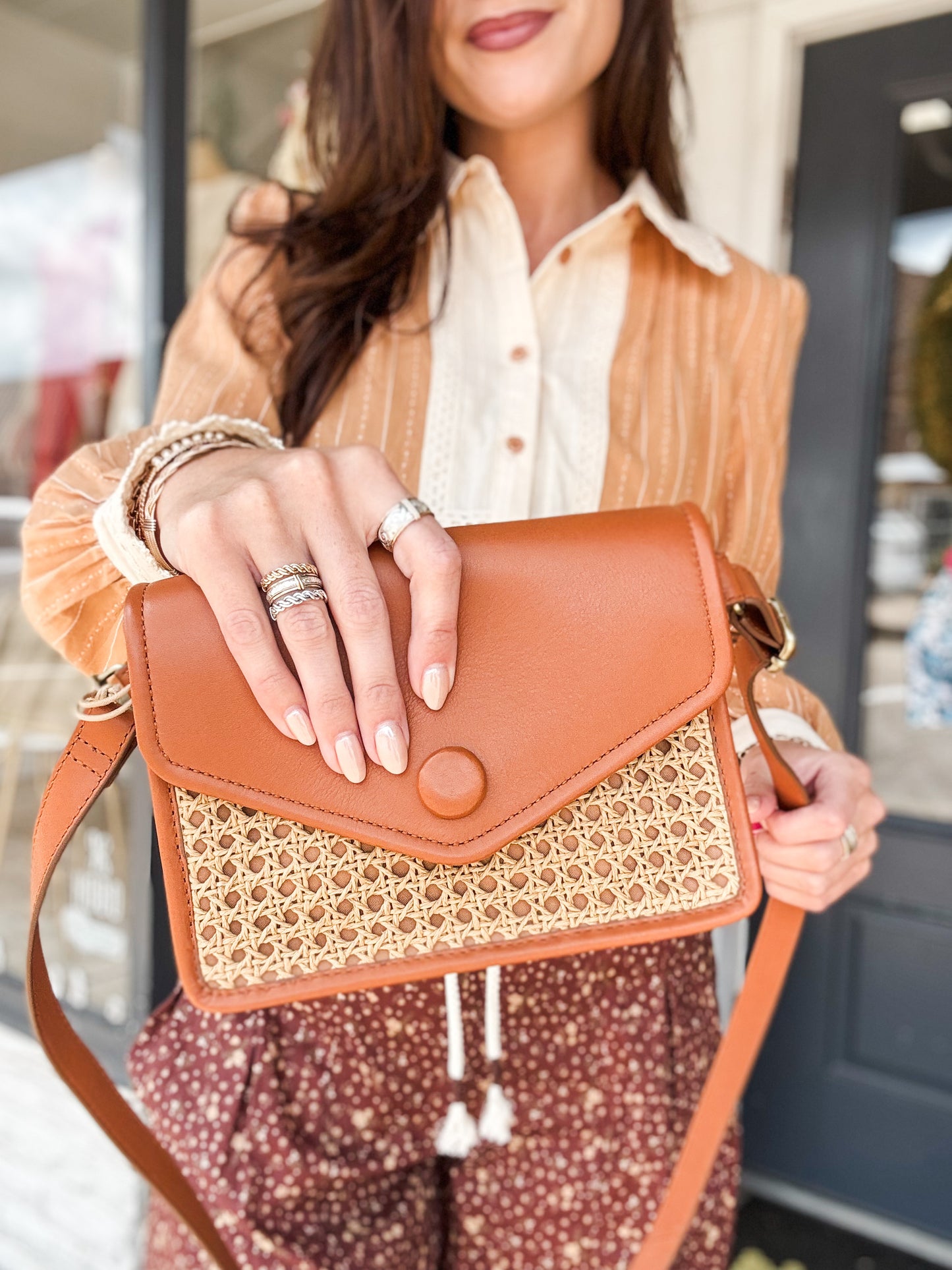 Margot Belt Bag in Burnished Caramel Caning