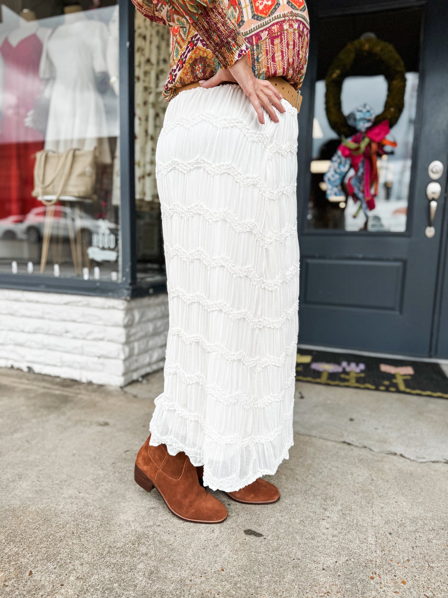 Textured Skirt in Coconut Milk