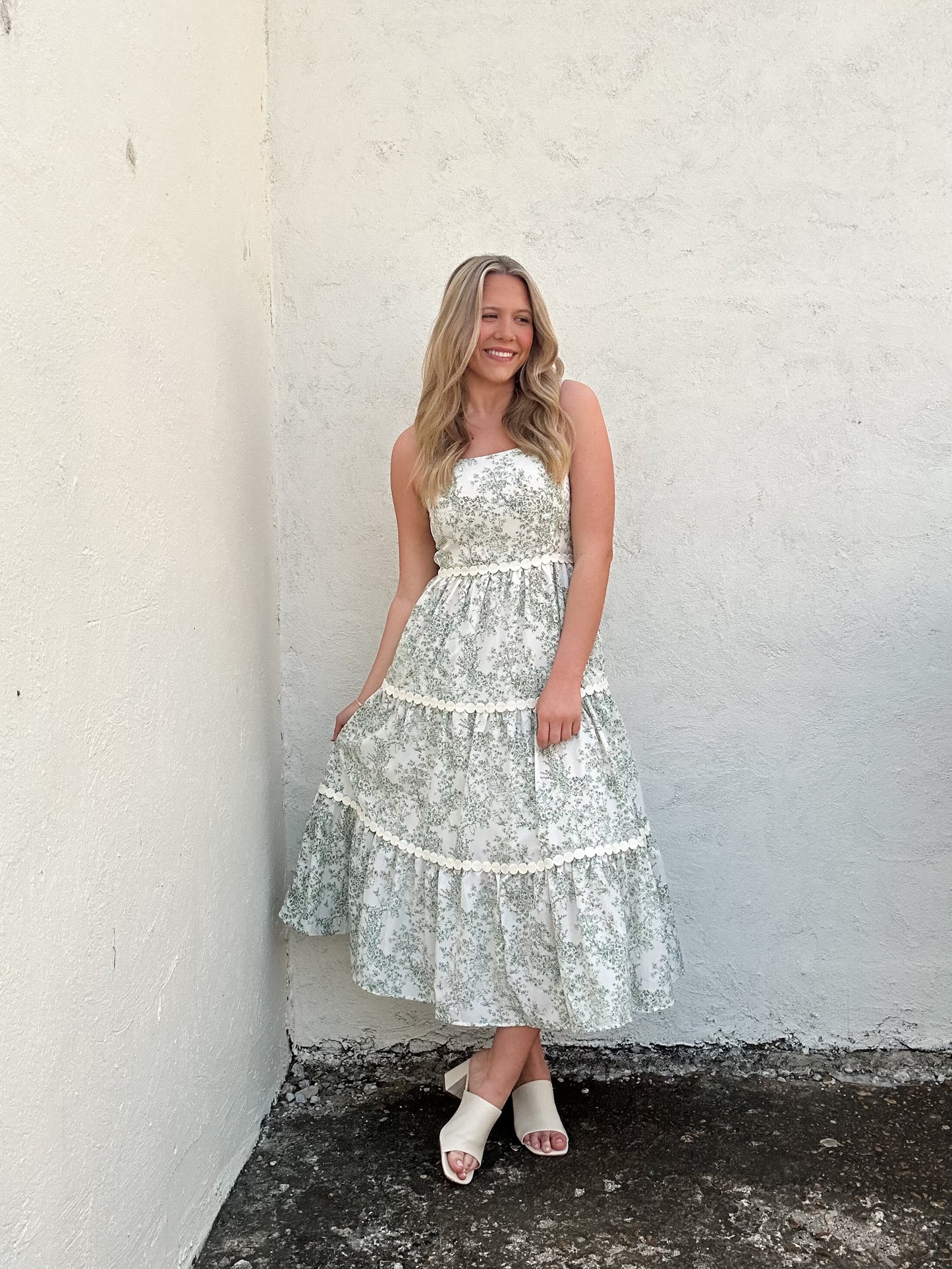 Olive Floral Dress