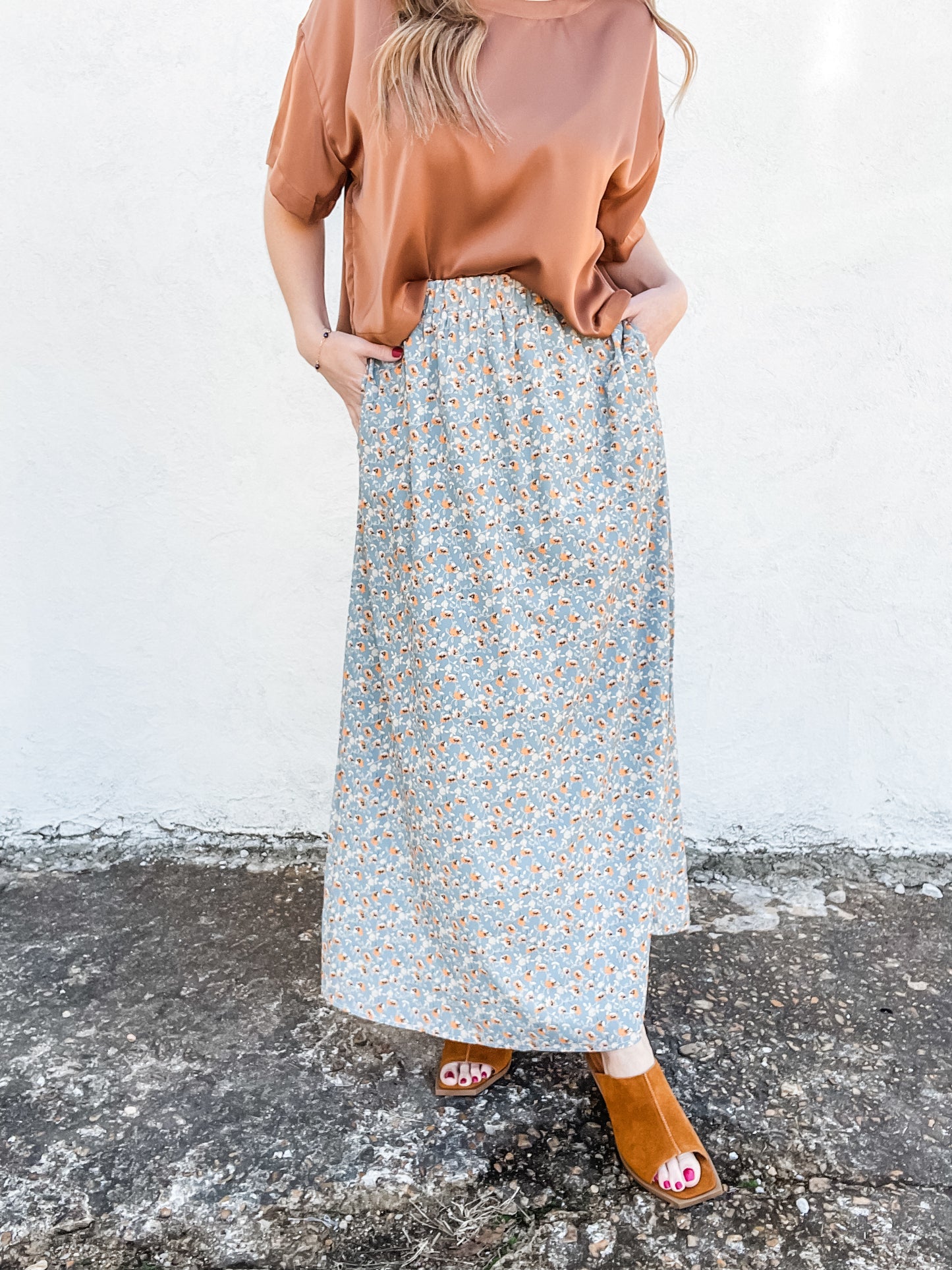 Marigold Blossom Midi Skirt