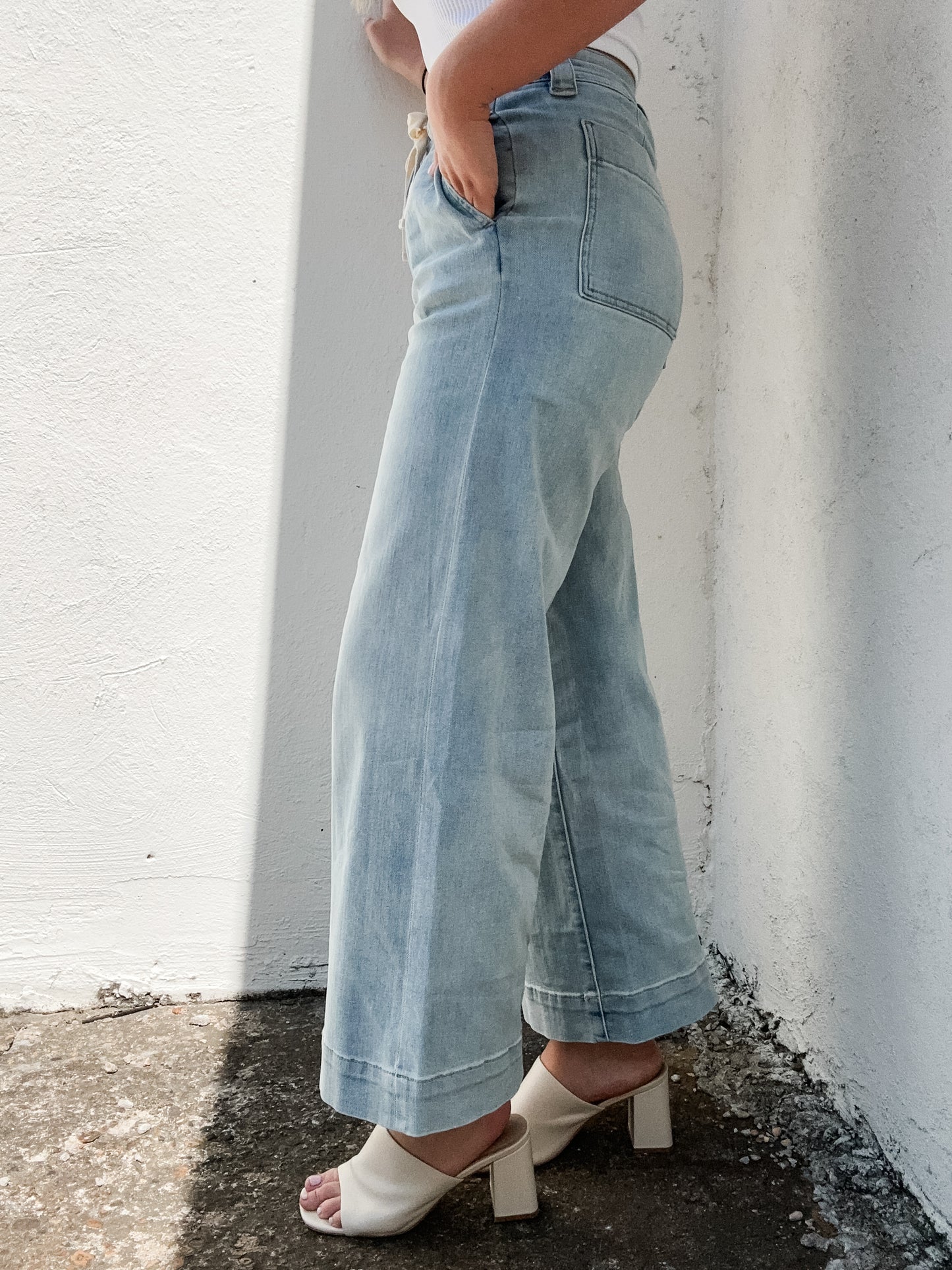 Washed Denim with Tie