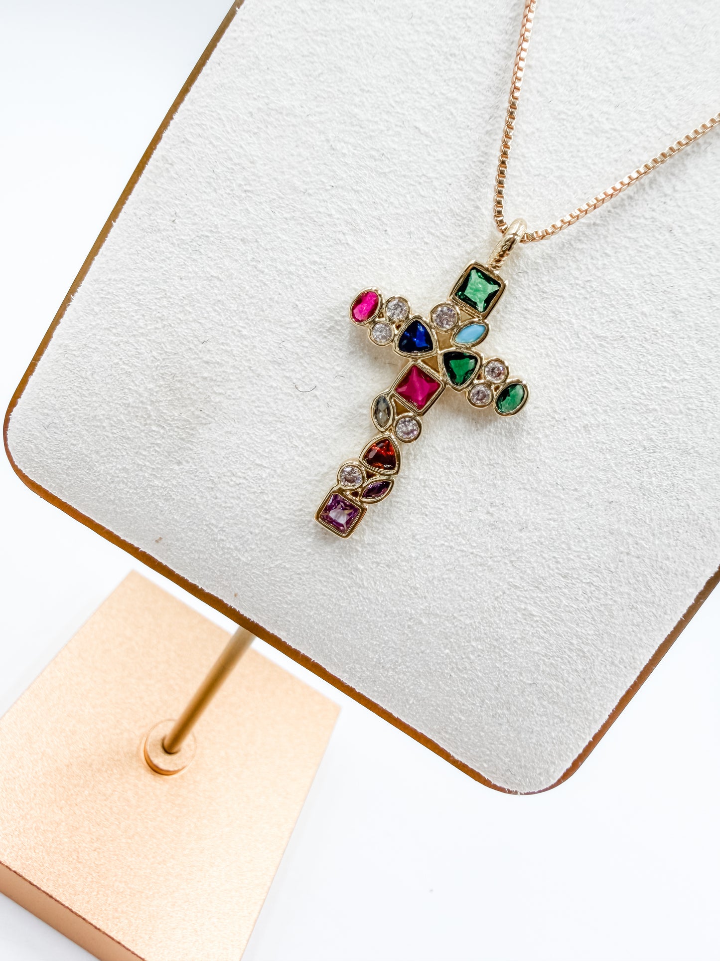 Mosaic Cross Necklace