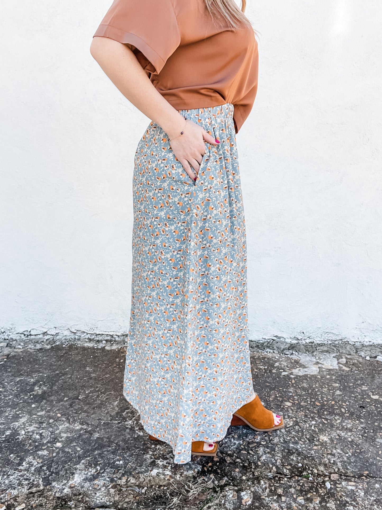 Marigold Blossom Midi Skirt