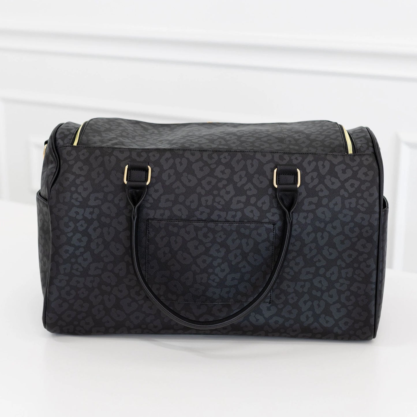 Lux Weekender Tote Black Leopard