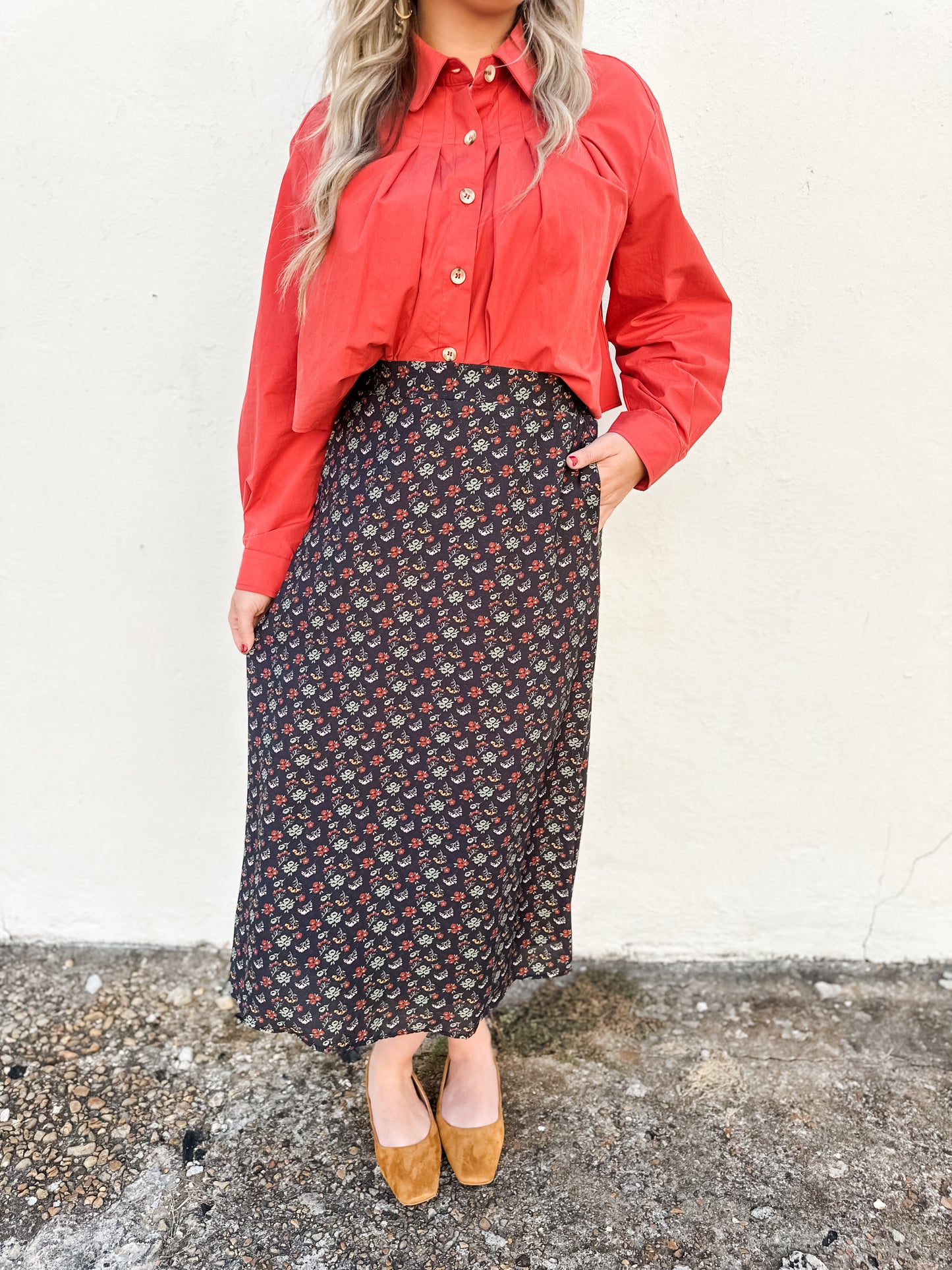 Heritage Petals Midi Skirt