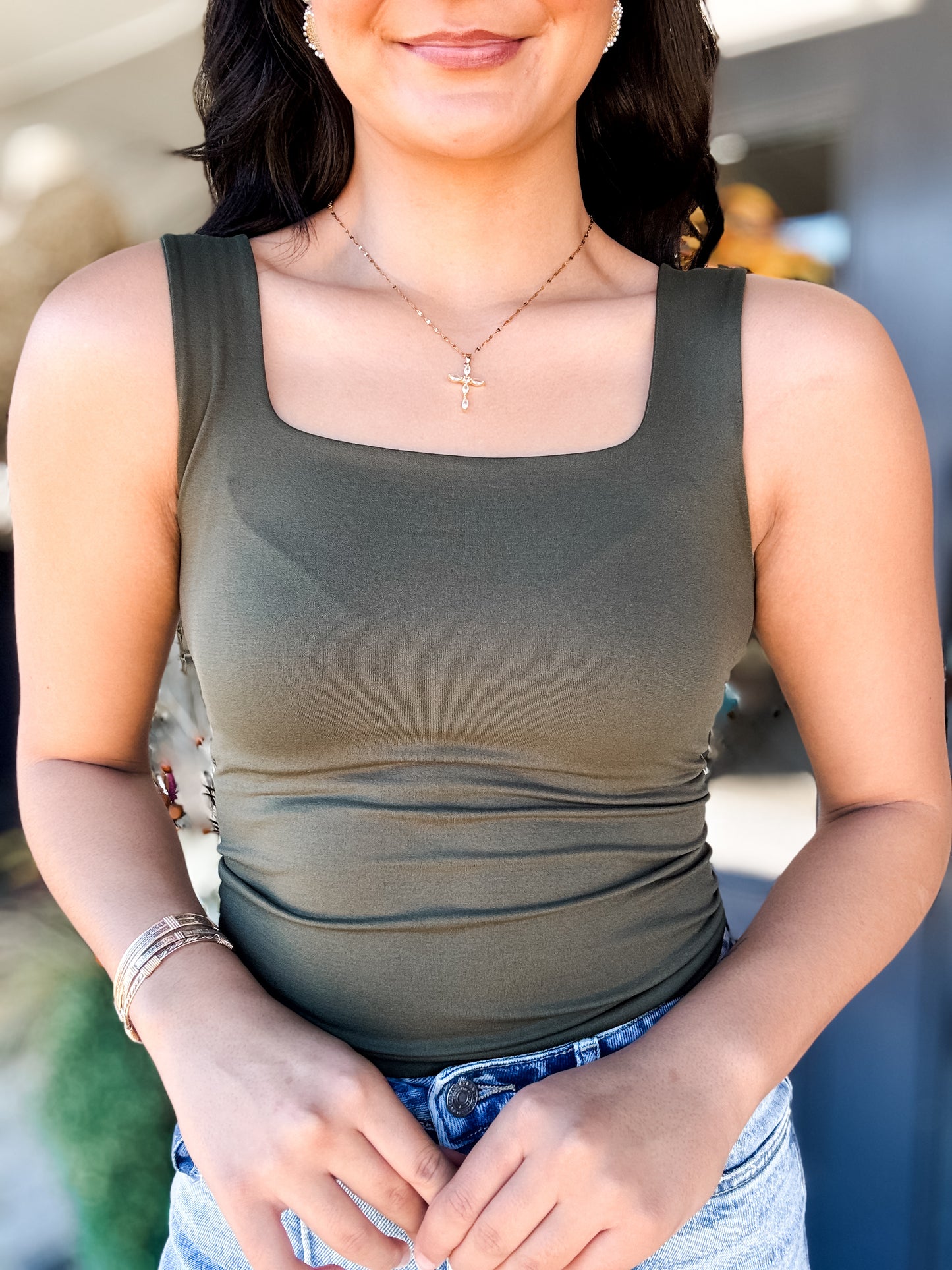 Clean Line Square Top Green