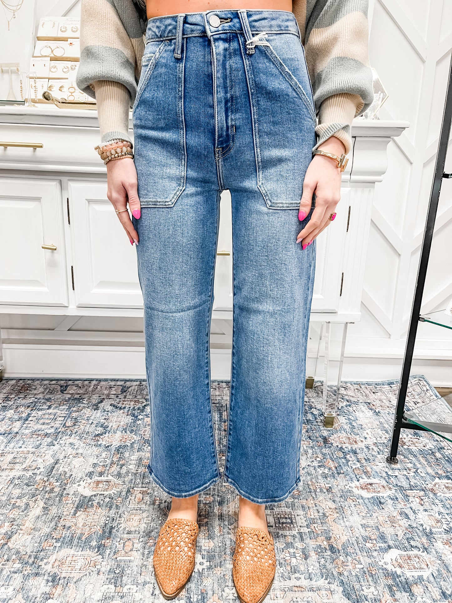 Patch Pocket Wide Leg