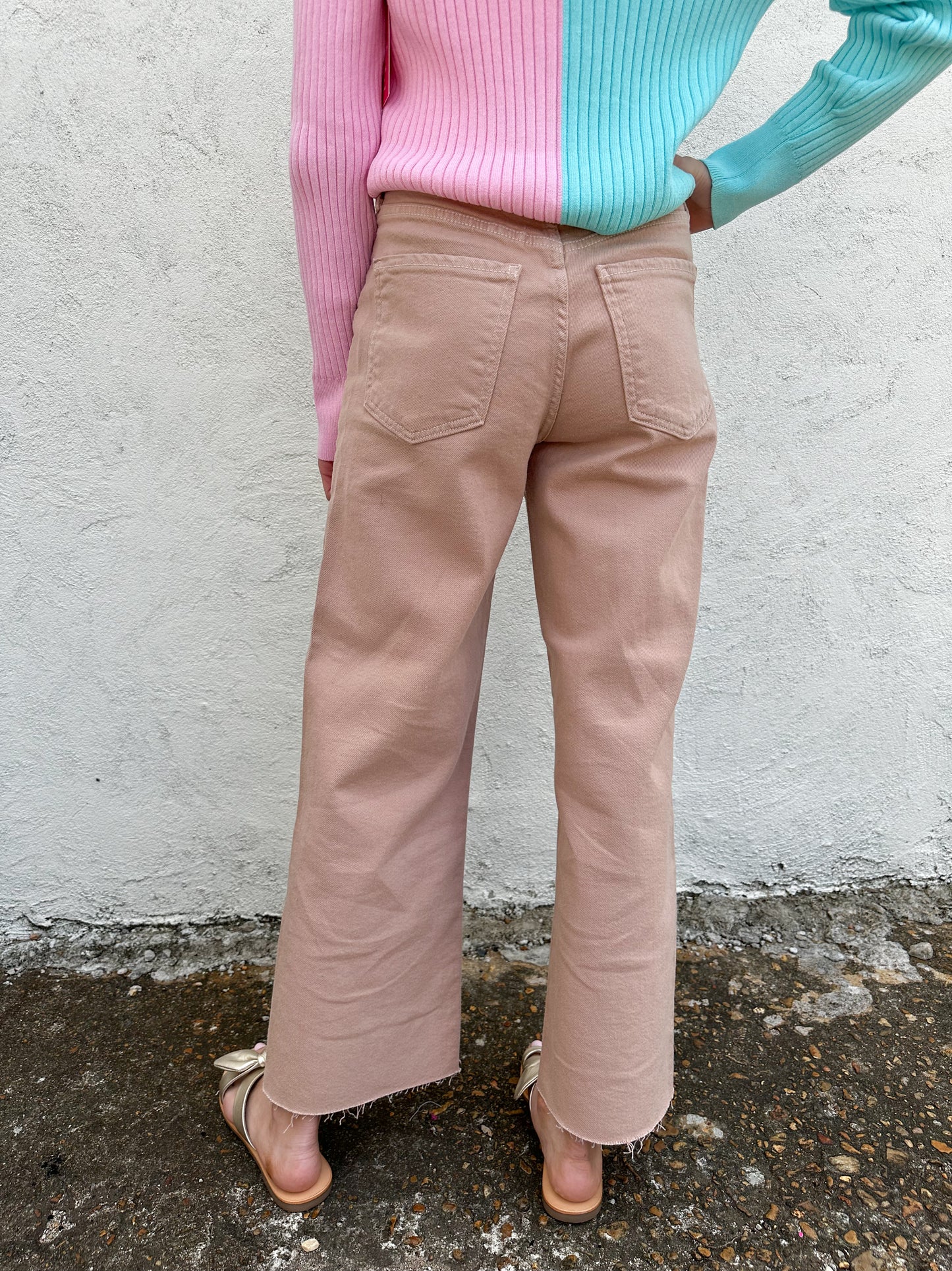 Nautical Wide Leg Jeans Clay