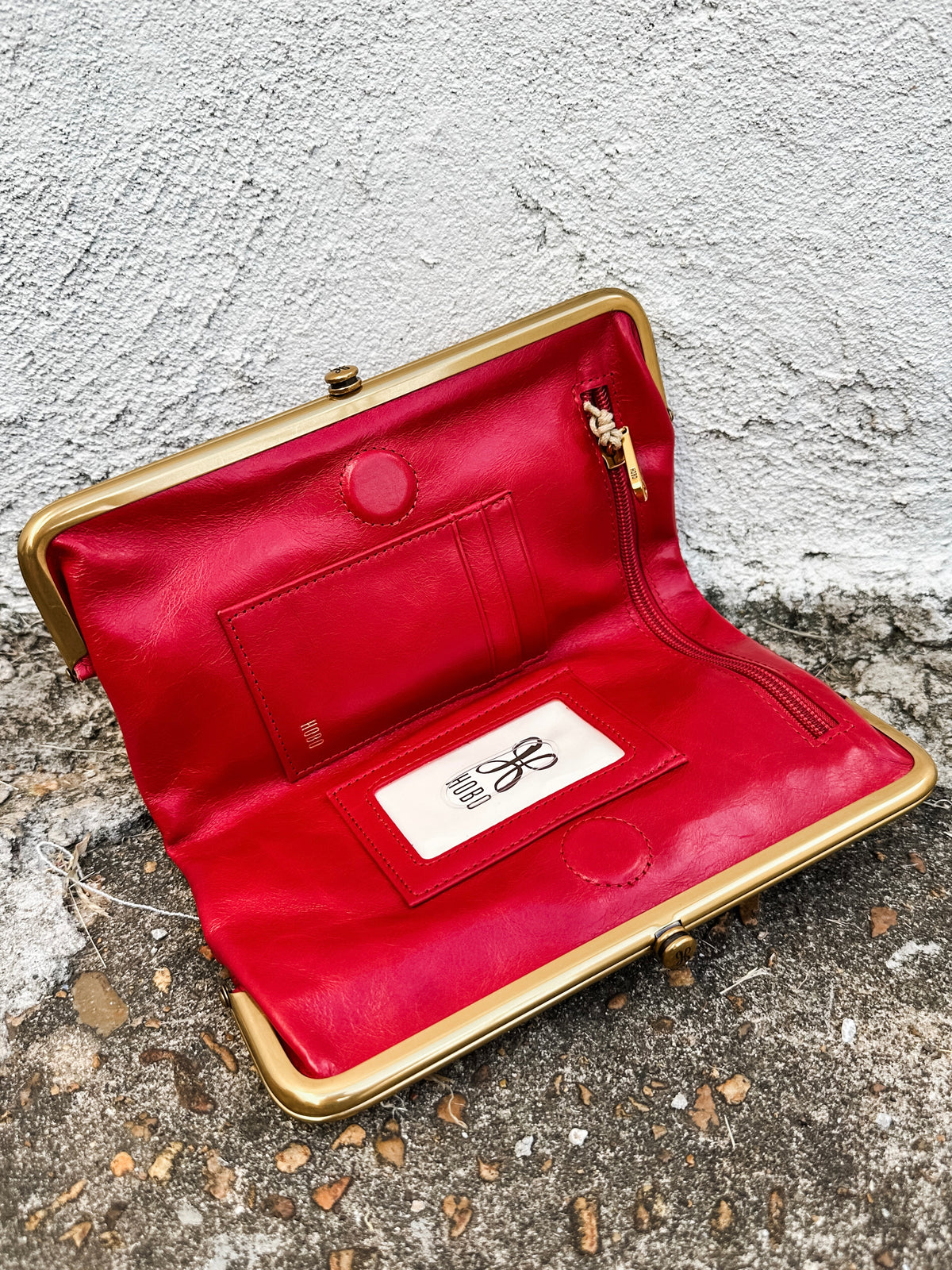Lauren Clutch-Wallet Smooth Leather Red