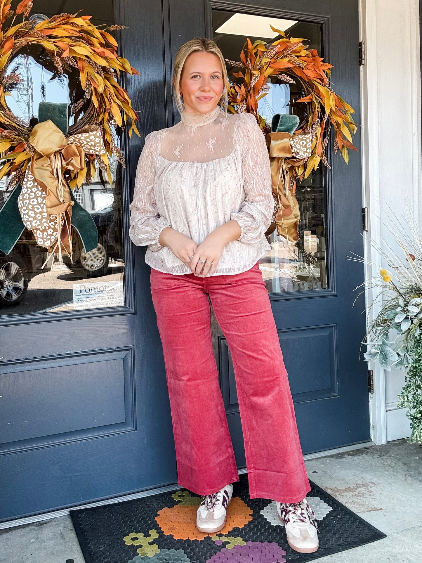 Cozy Chic Corduroy Pants Ruby