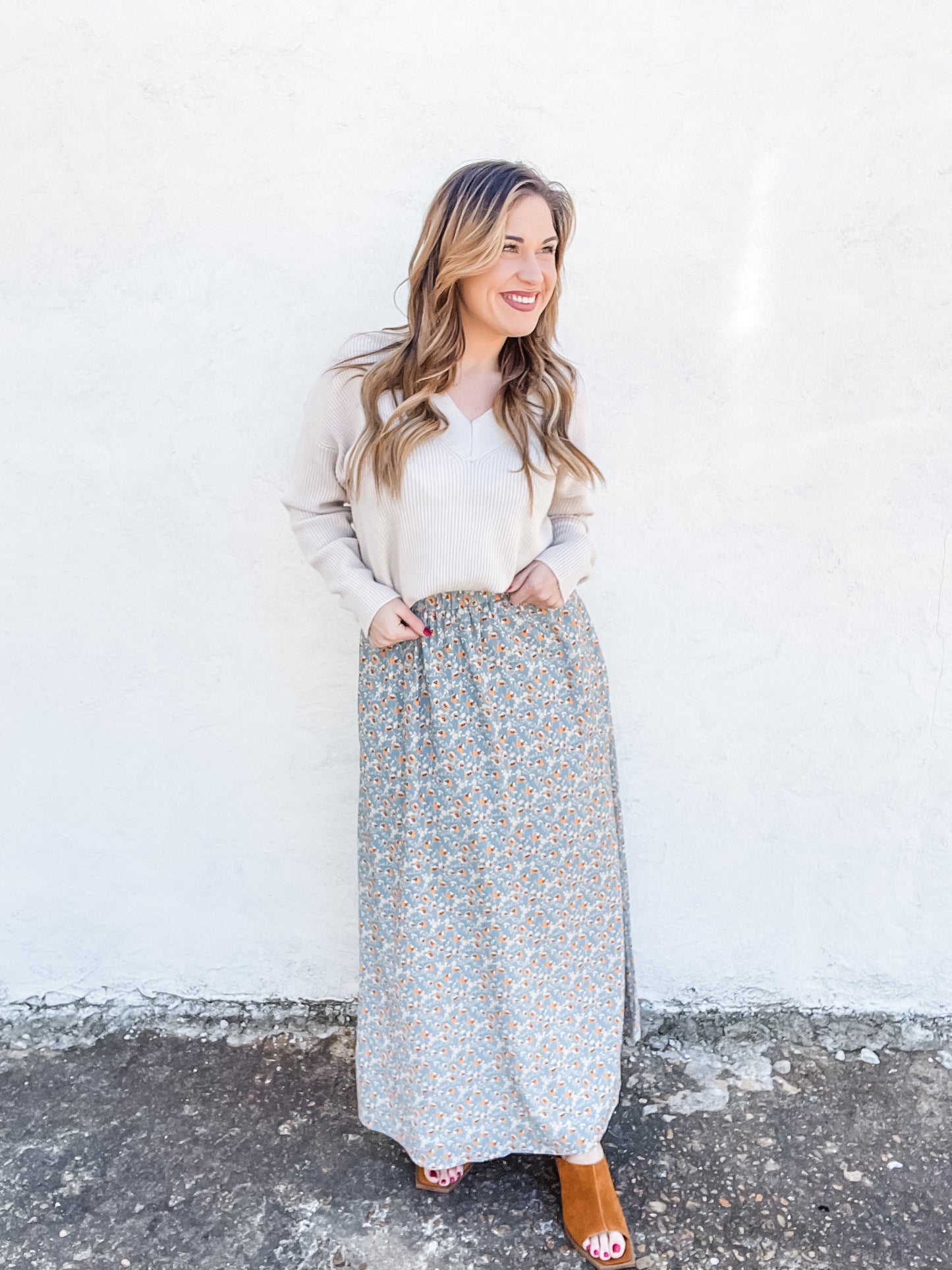 Marigold Blossom Midi Skirt