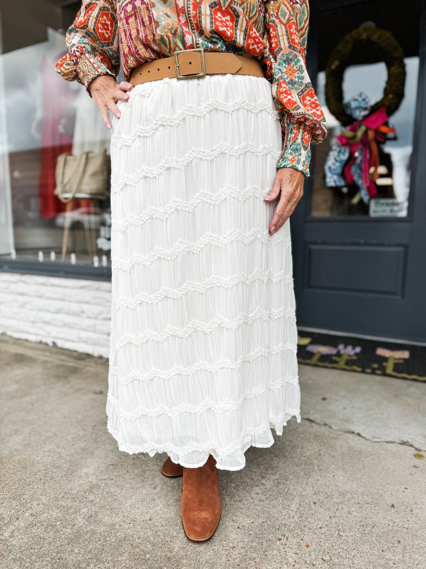 Textured Skirt in Coconut Milk