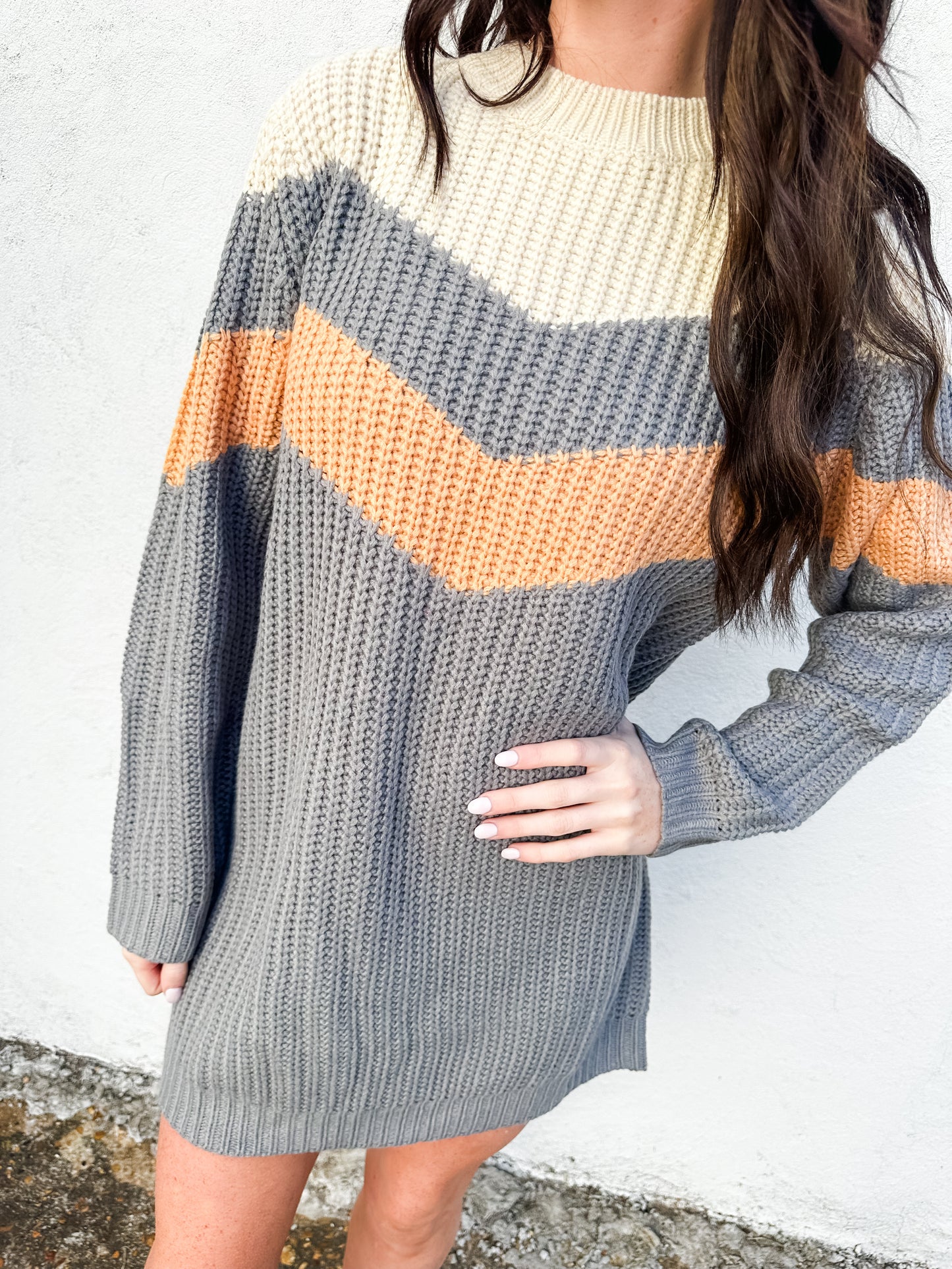 Shine On Chevron Sweater Dress