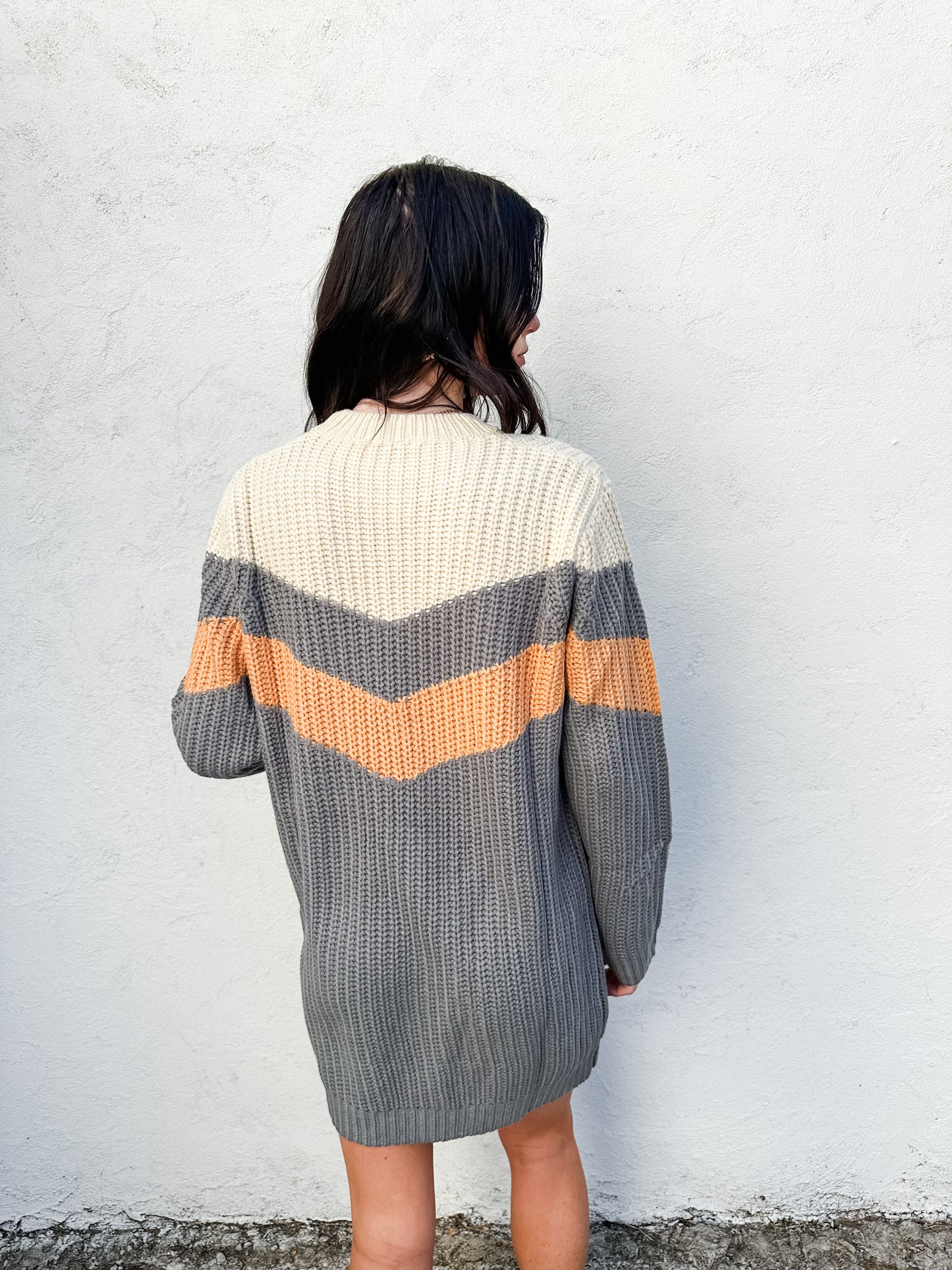 Shine On Chevron Sweater Dress