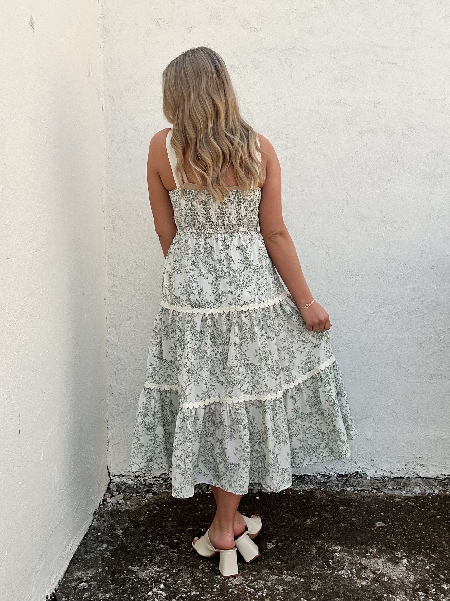Olive Floral Dress