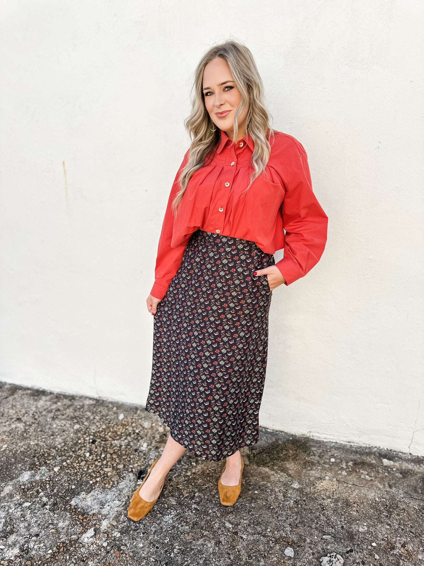 Heritage Petals Midi Skirt
