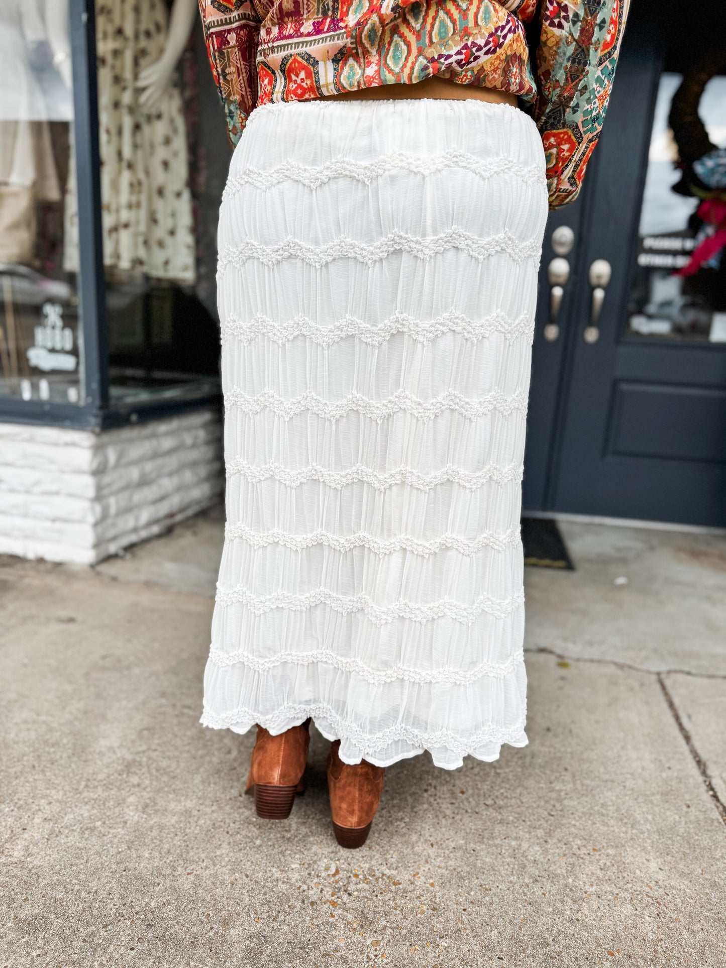 Textured Skirt in Coconut Milk