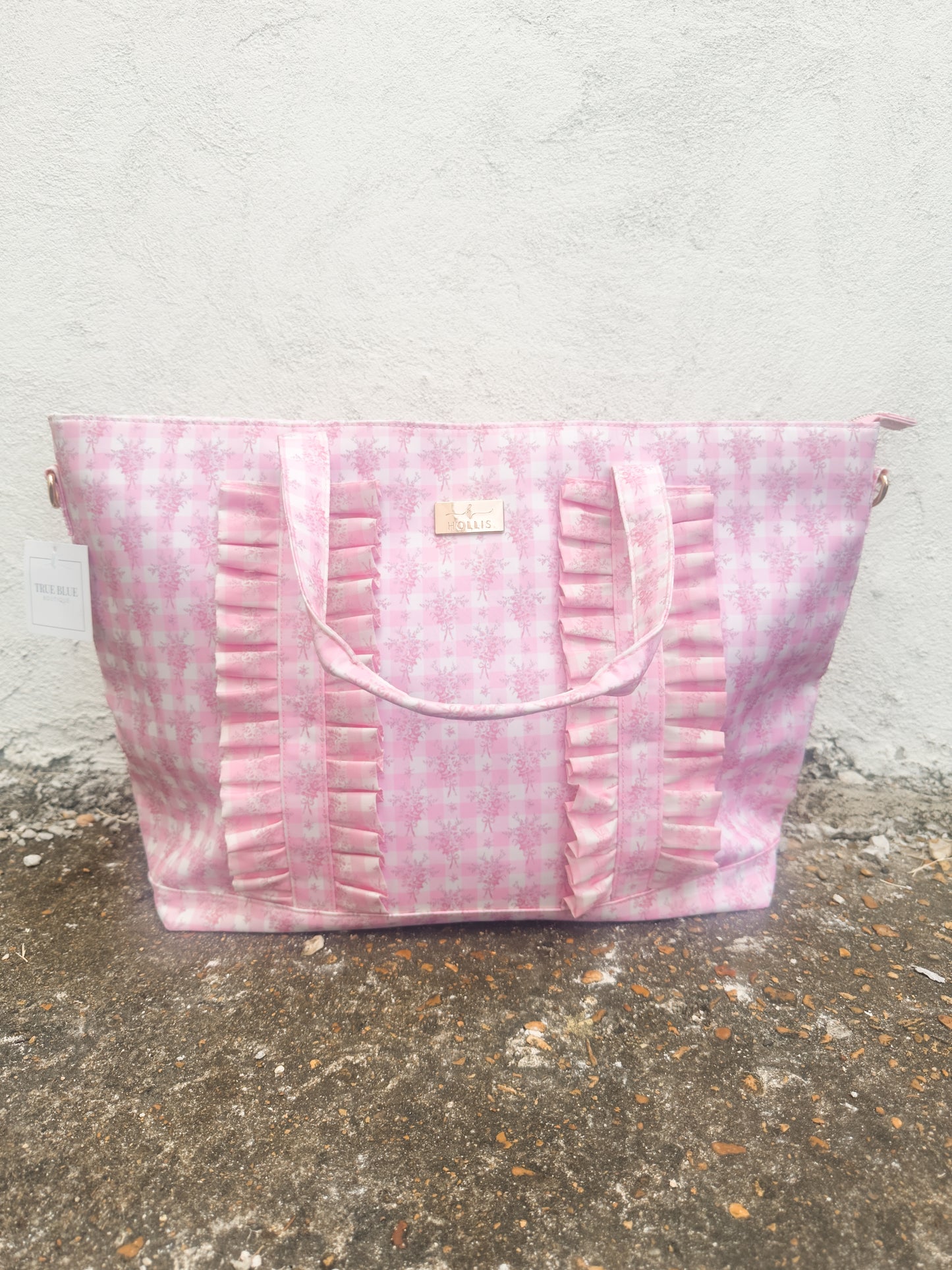 Ruffled Nylon Tote Bag Floral