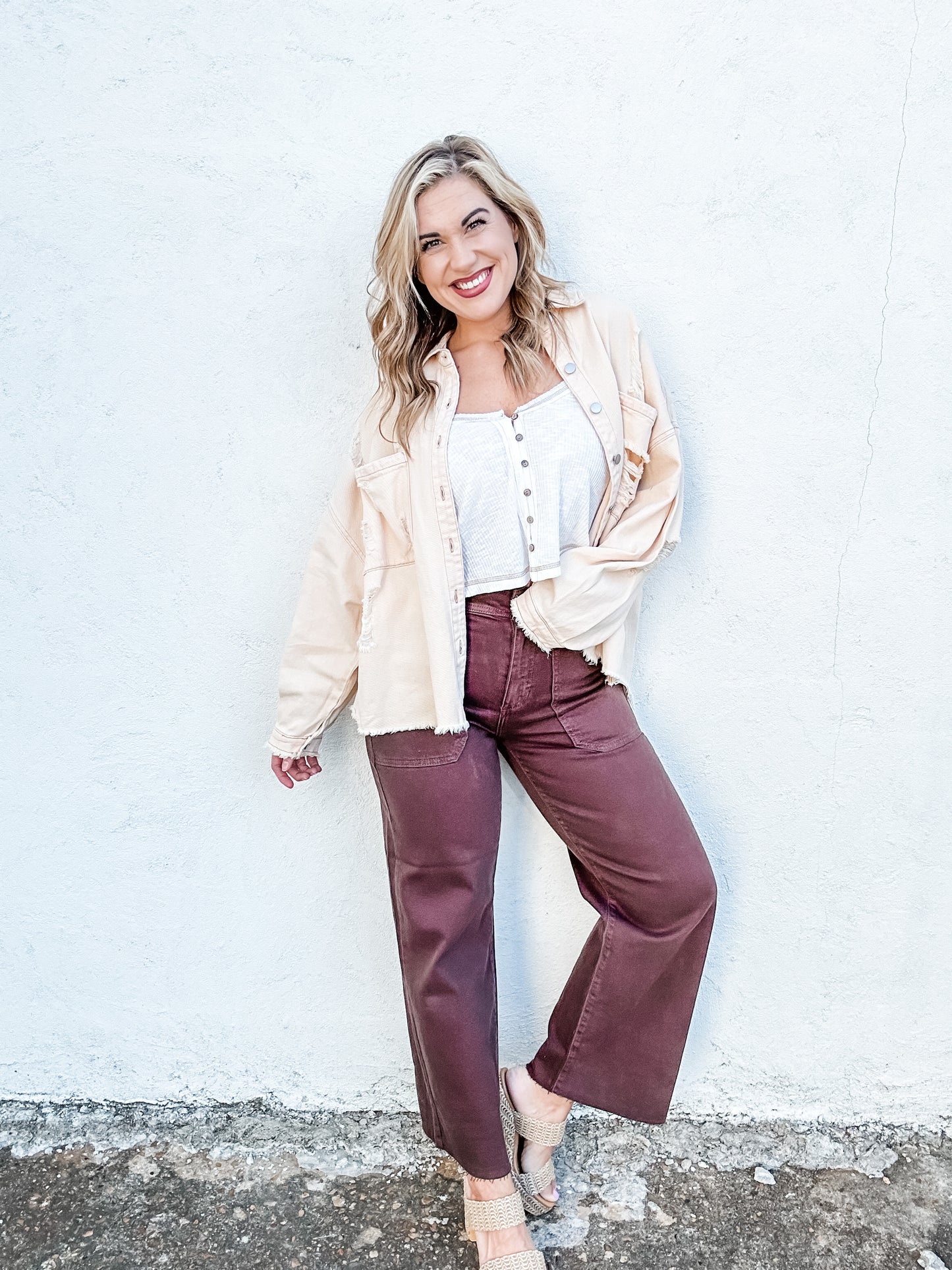 Nautical Wide Leg Jeans Espresso