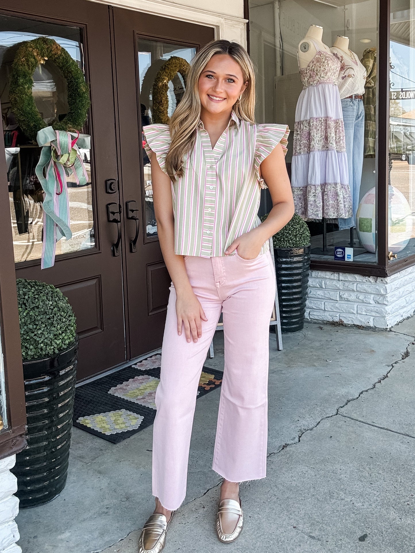 Karlyn Stripe Top