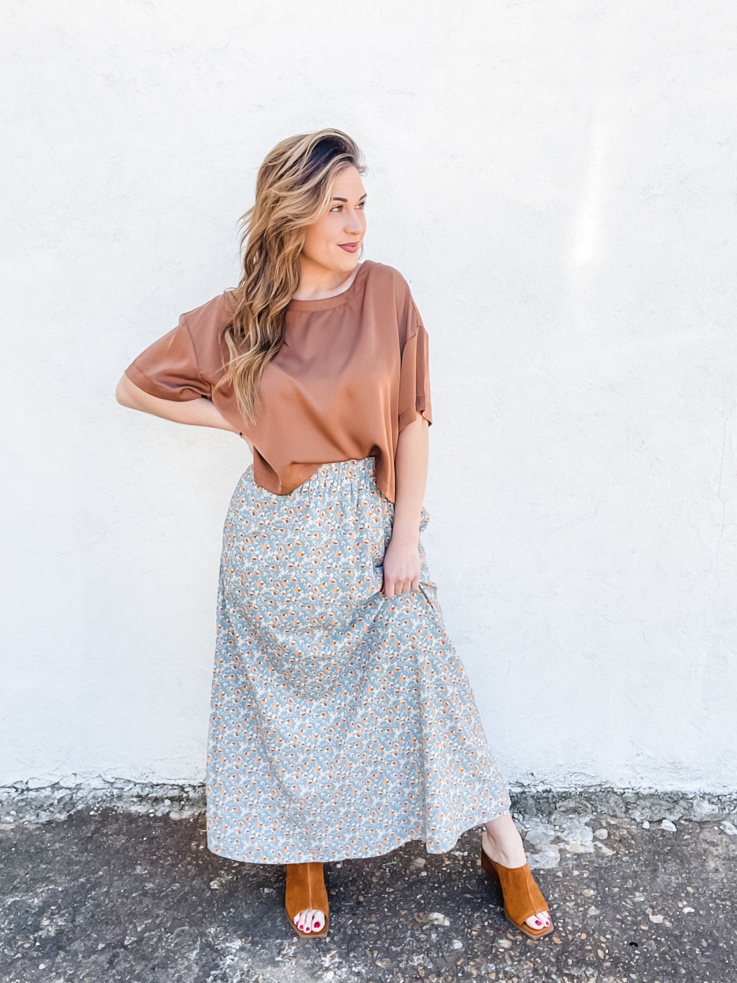 Marigold Blossom Midi Skirt