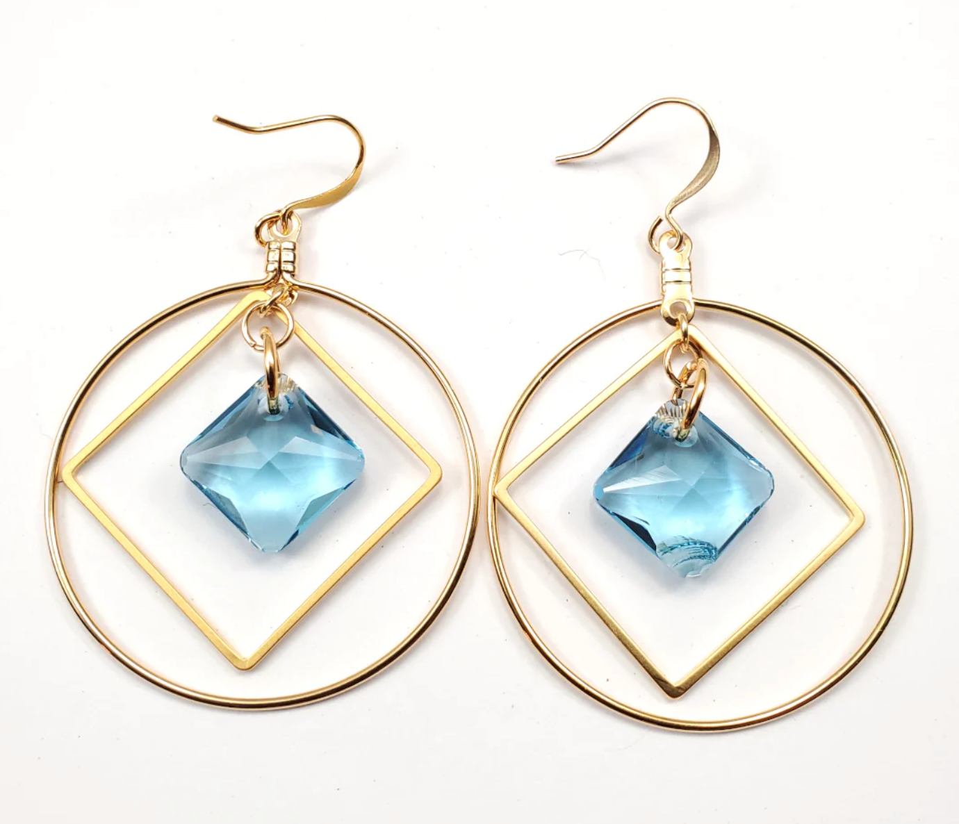 Aquamarine Princess Hoops