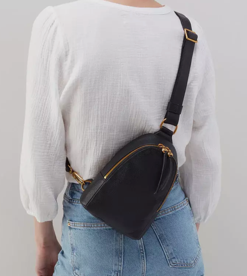 Fern Sling Pebbled Leather Black